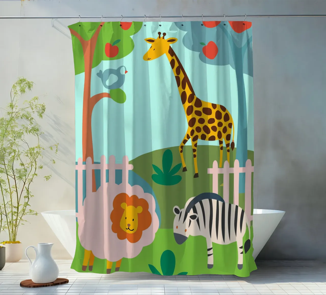 Zoo shower curtain by CUTE ANIMALS