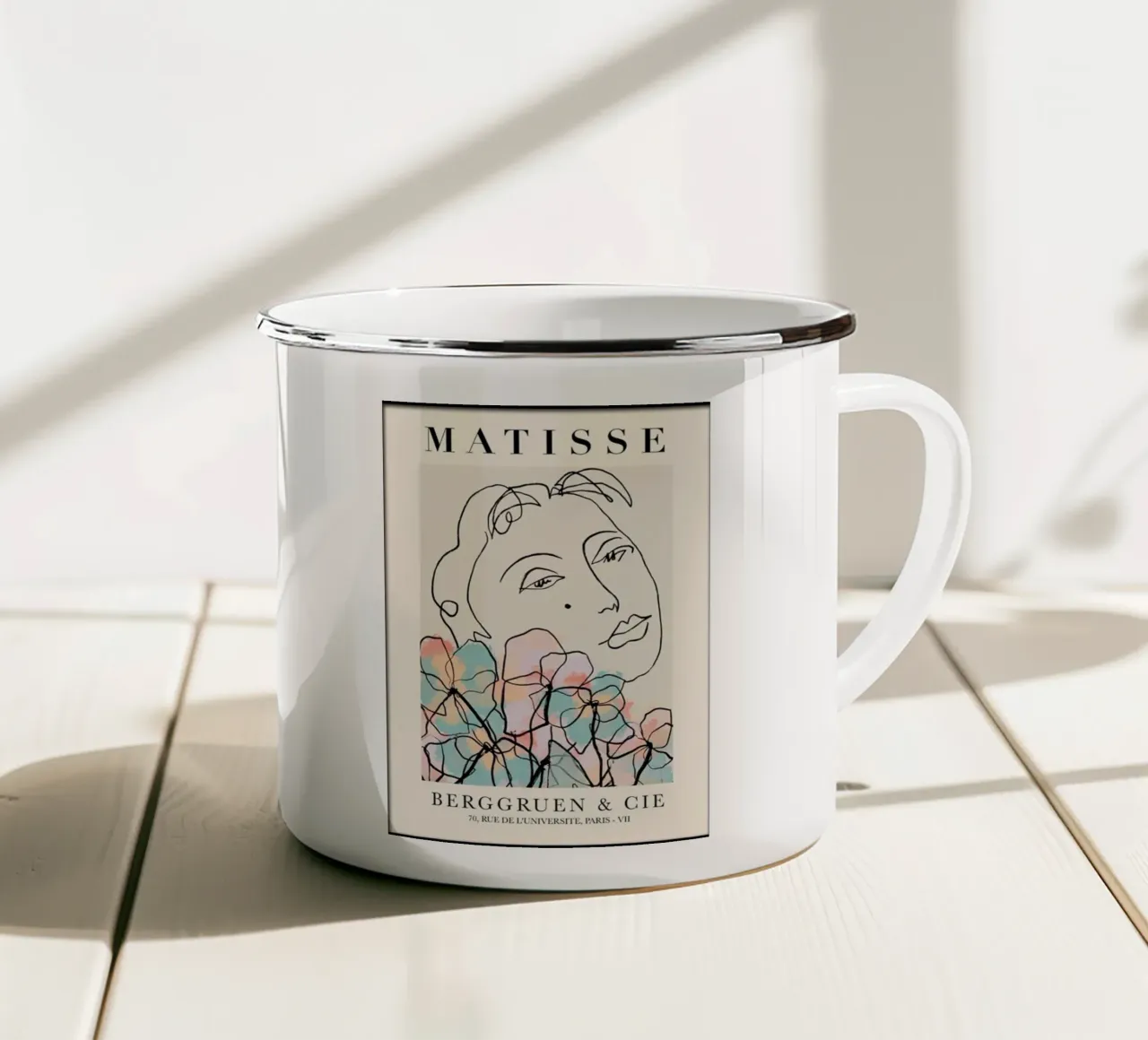 design semplicistico del viso tazza in smalto da gudikan store