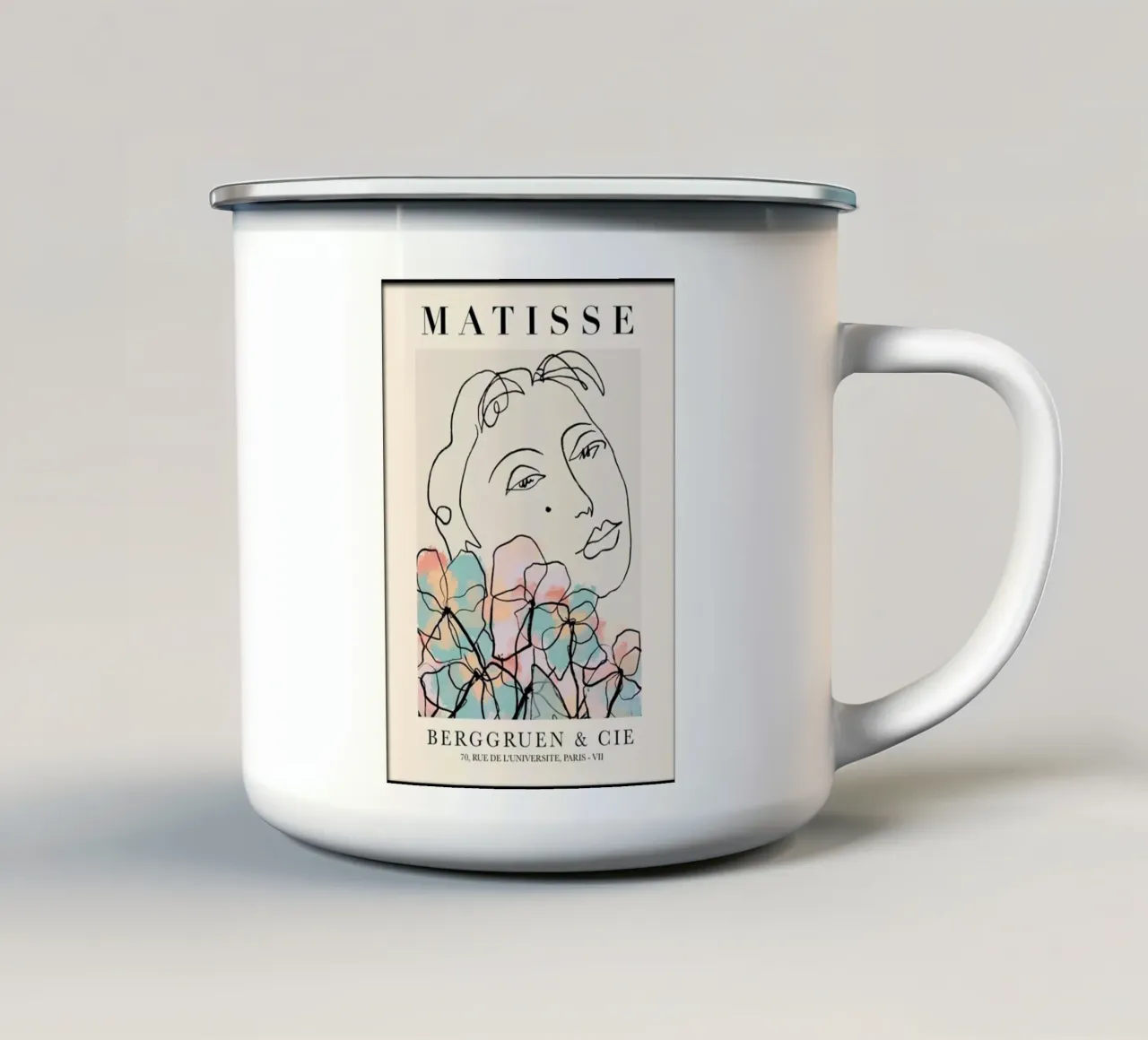design semplicistico del viso tazza in smalto da gudikan store