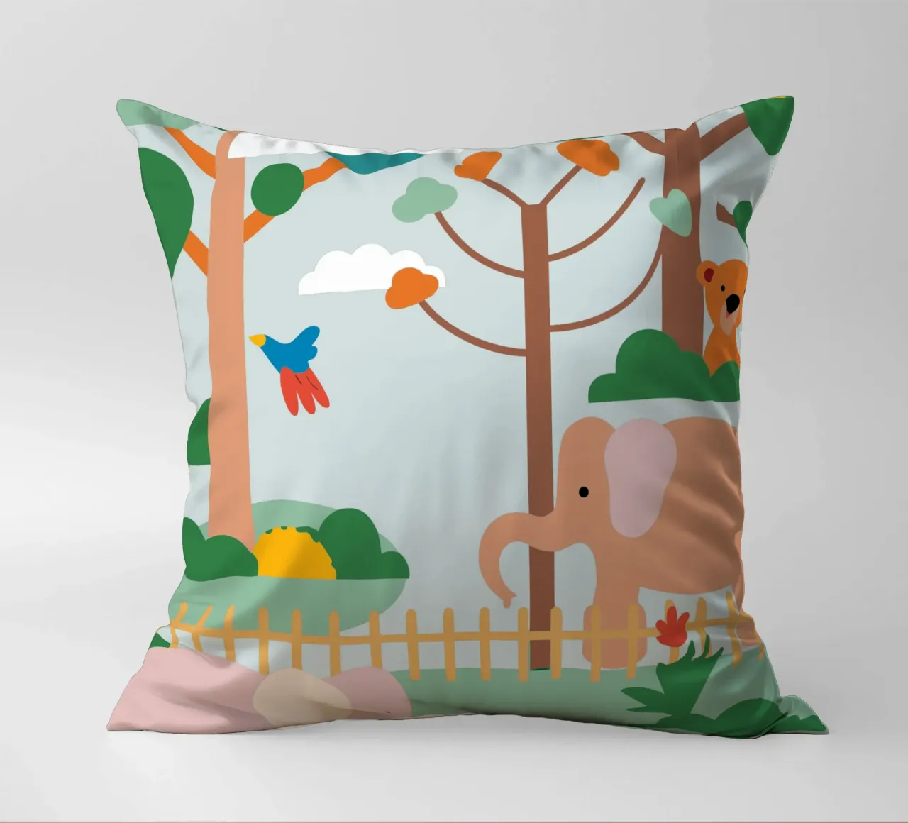Elephant Zoo decorative cushion by CUTE ANIMALS
