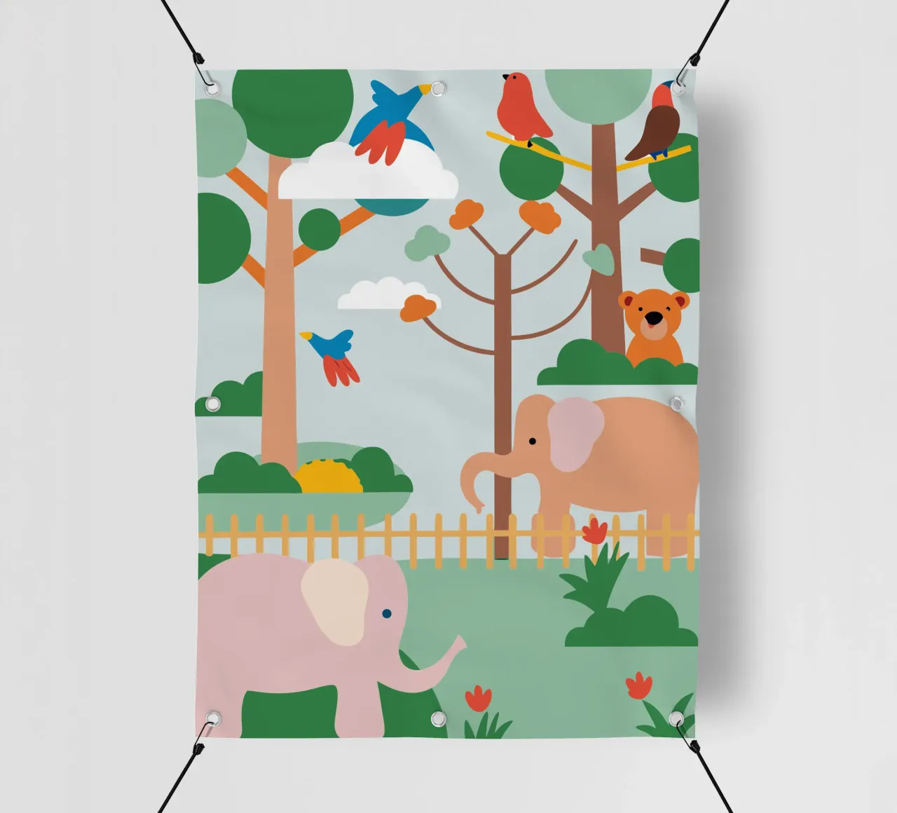 Zoo degli elefanti telo in pvc da CUTE ANIMALS