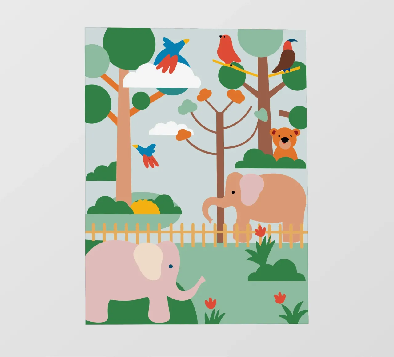 Zoo degli elefanti telo in pvc da CUTE ANIMALS