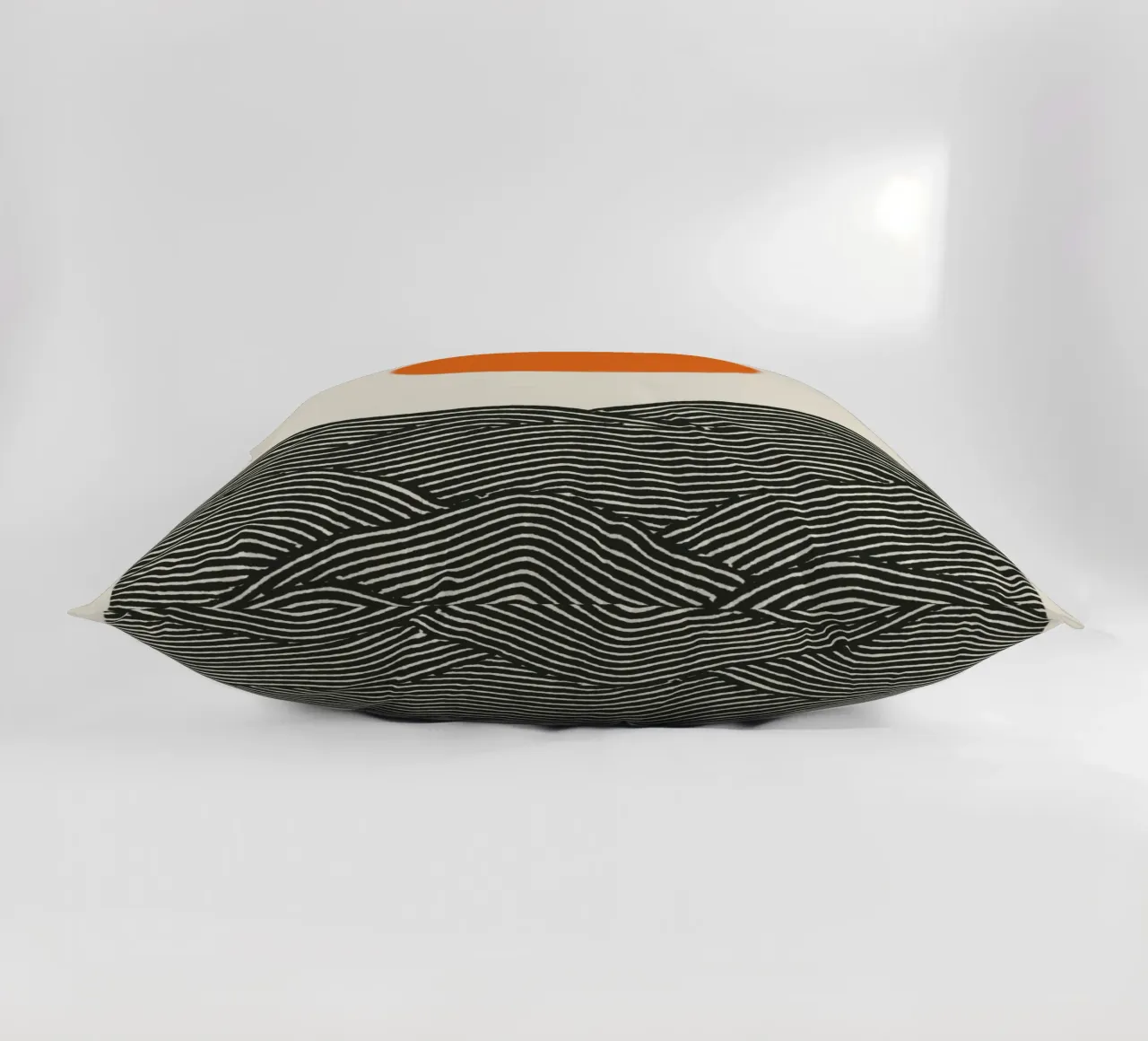 Line Art Mountains with Sun – Modernes Wandbild decorative cushion by KUNSTstück