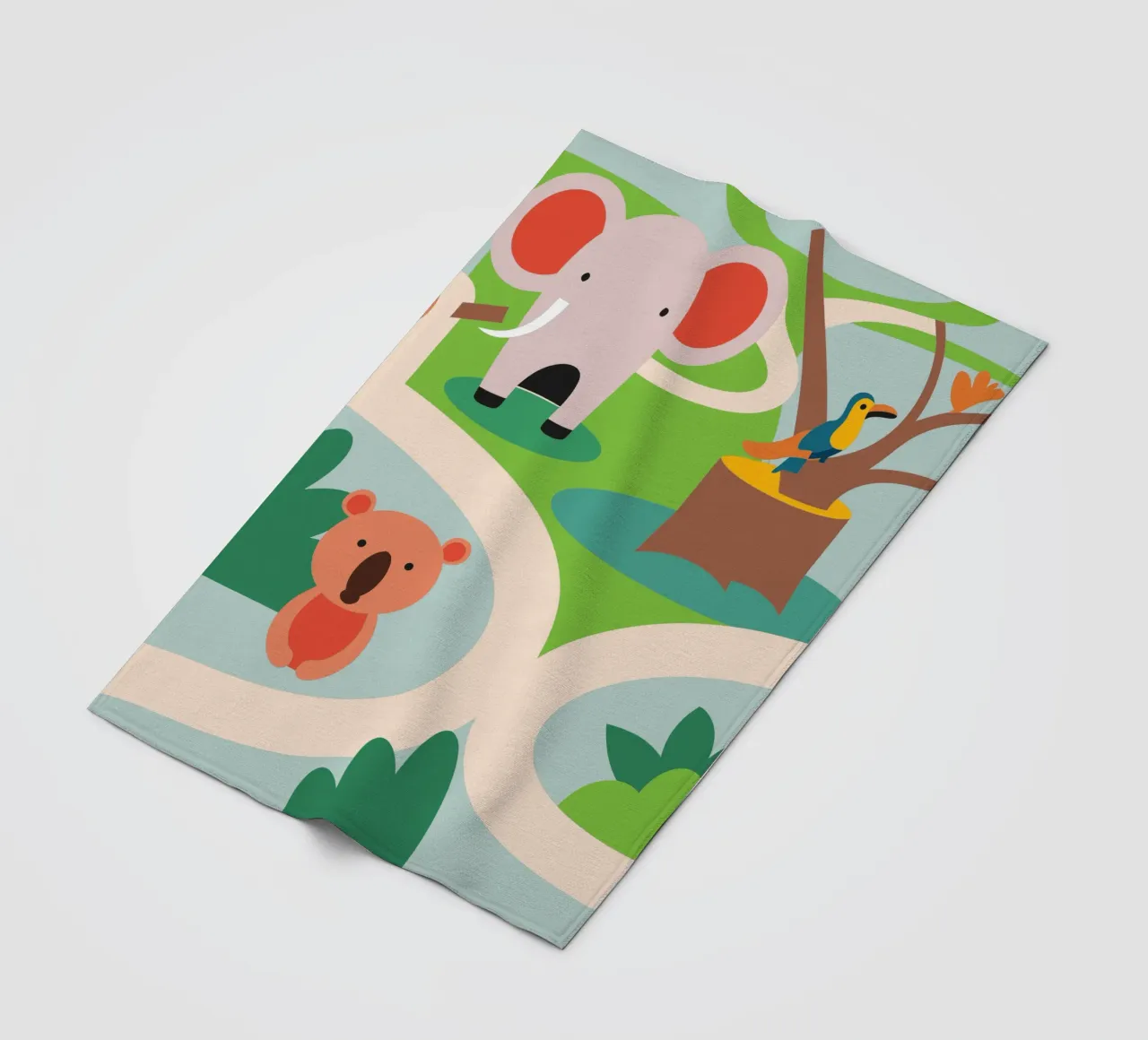 Elephant Zoo fleece blanket by CUTE ANIMALS