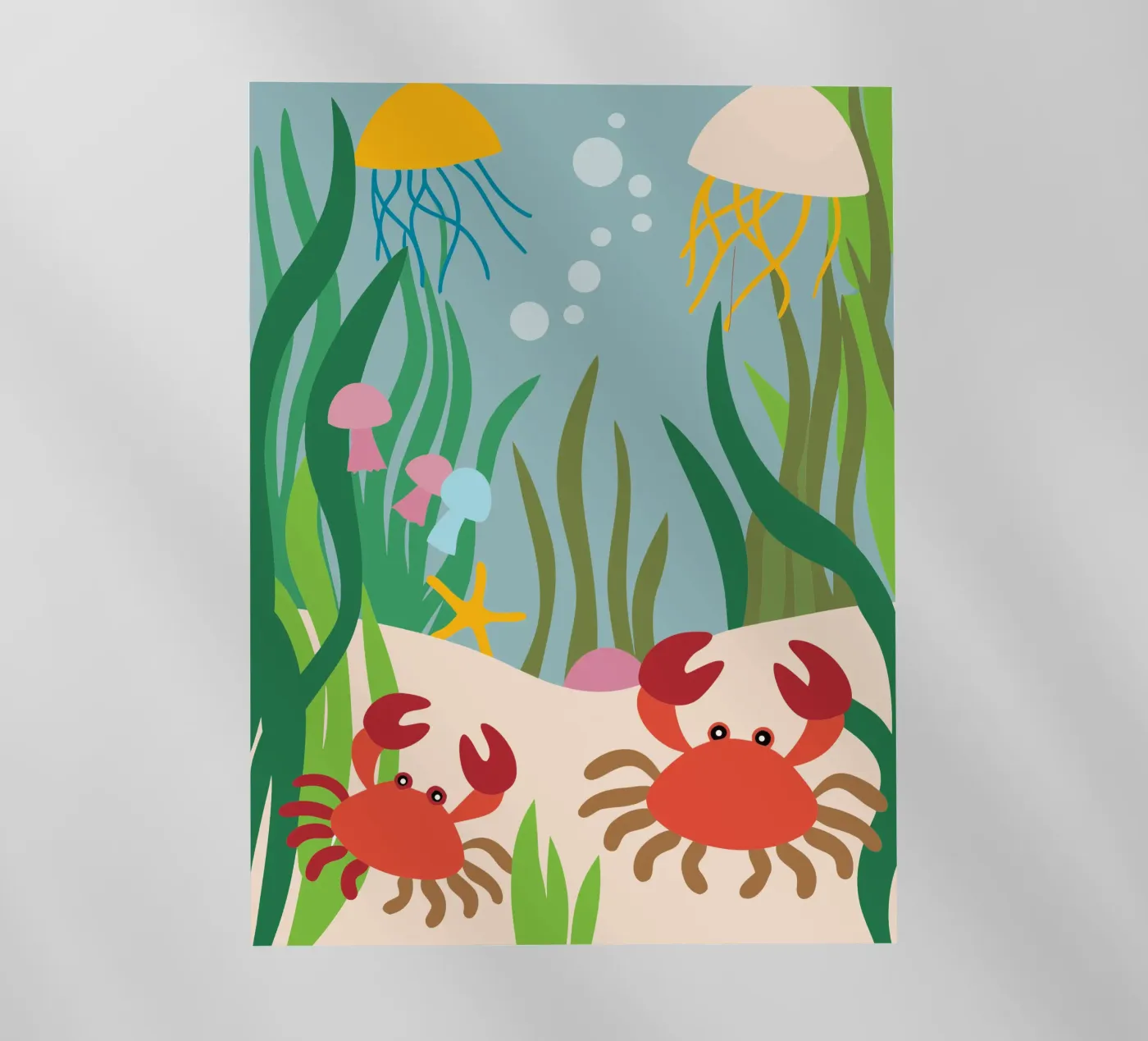 Granchio e medusa pellicola backlit da CUTE ANIMALS