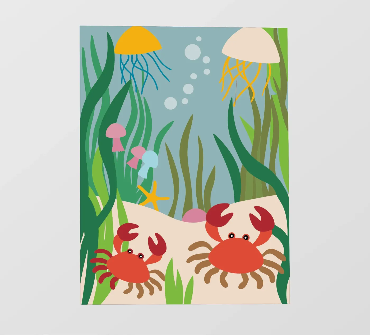 Granchio e medusa pellicola backlit da CUTE ANIMALS