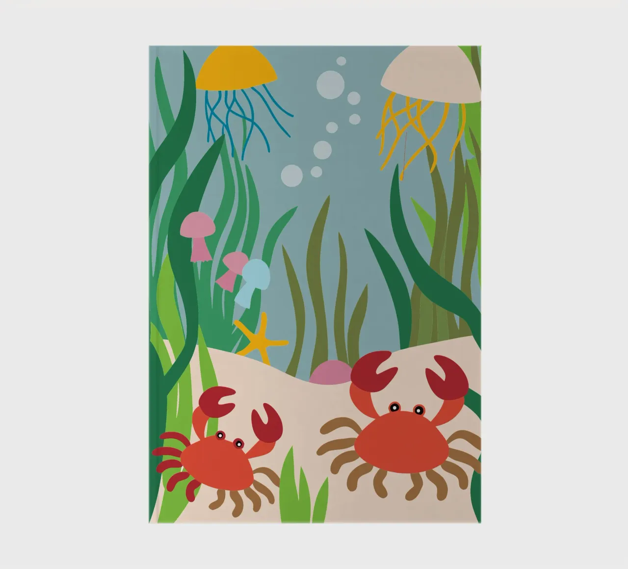 Crab and Jellyfish notebook by CUTE ANIMALS