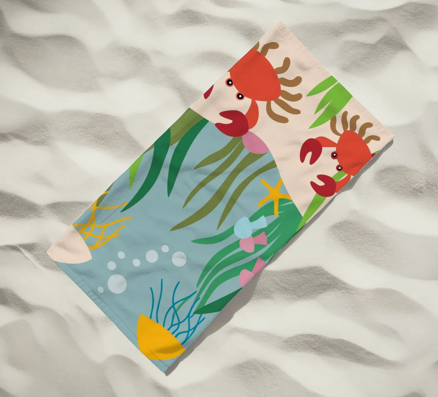 Crab and Jellyfish telo mare da CUTE ANIMALS