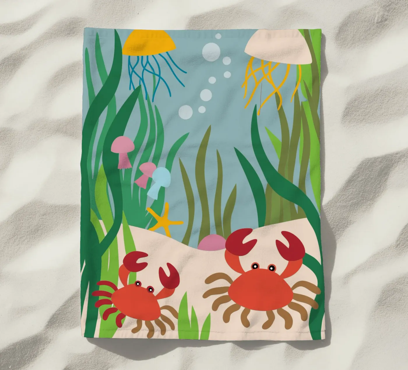Crab and Jellyfish telo mare da CUTE ANIMALS