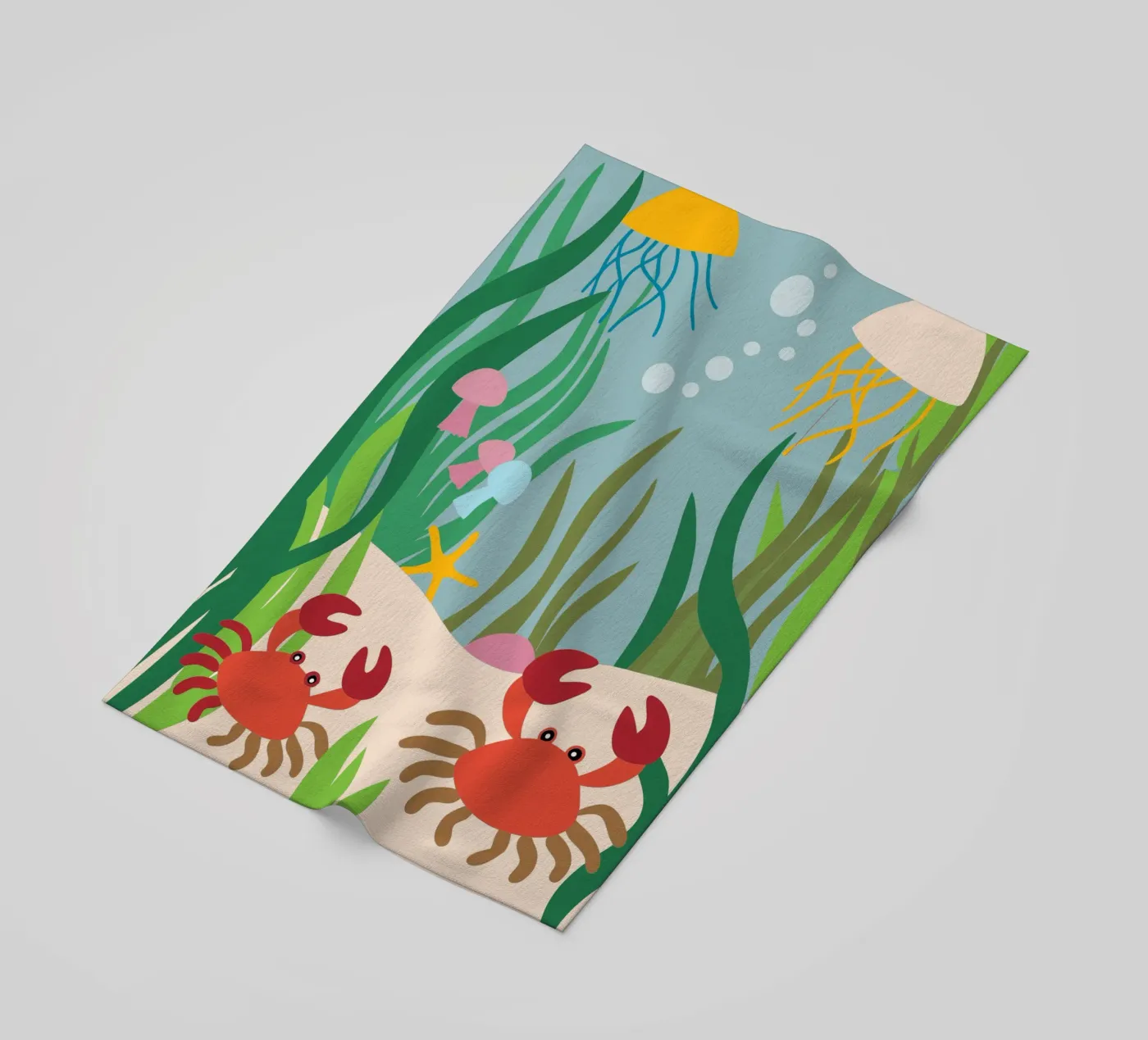 Crab and Jellyfish telo mare da CUTE ANIMALS