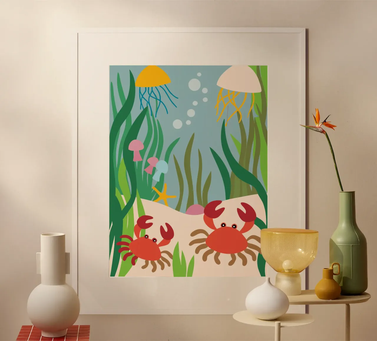 Granchio e medusa poster da CUTE ANIMALS
