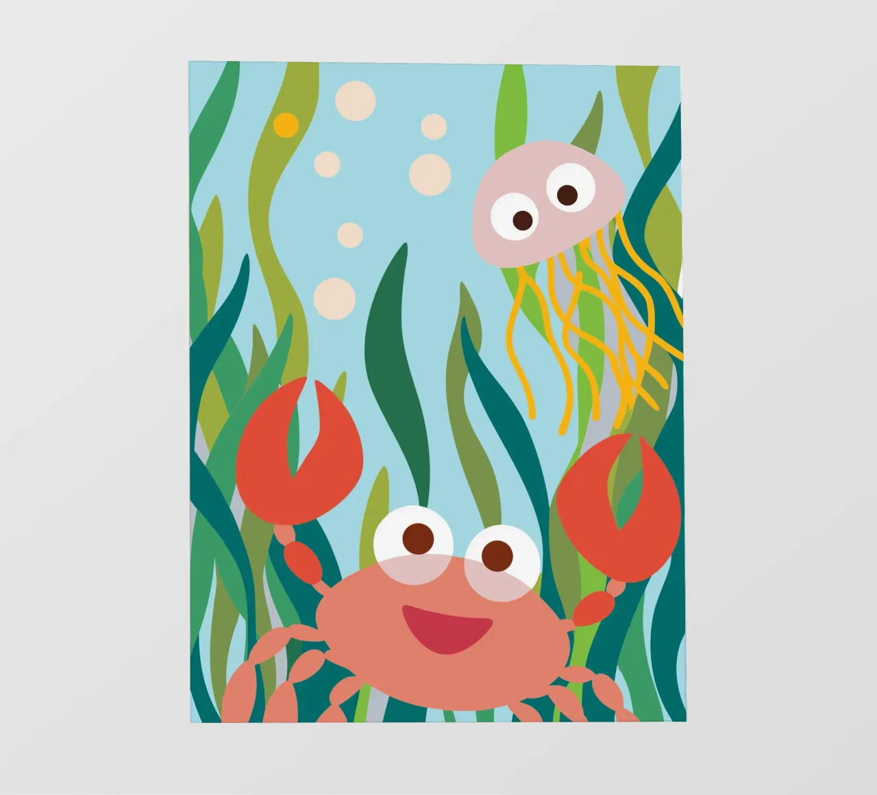 Crab and Jellyfish photo wallpaper by CUTE ANIMALS