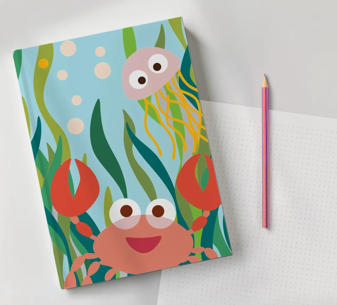 Crab and Jellyfish notebook by CUTE ANIMALS
