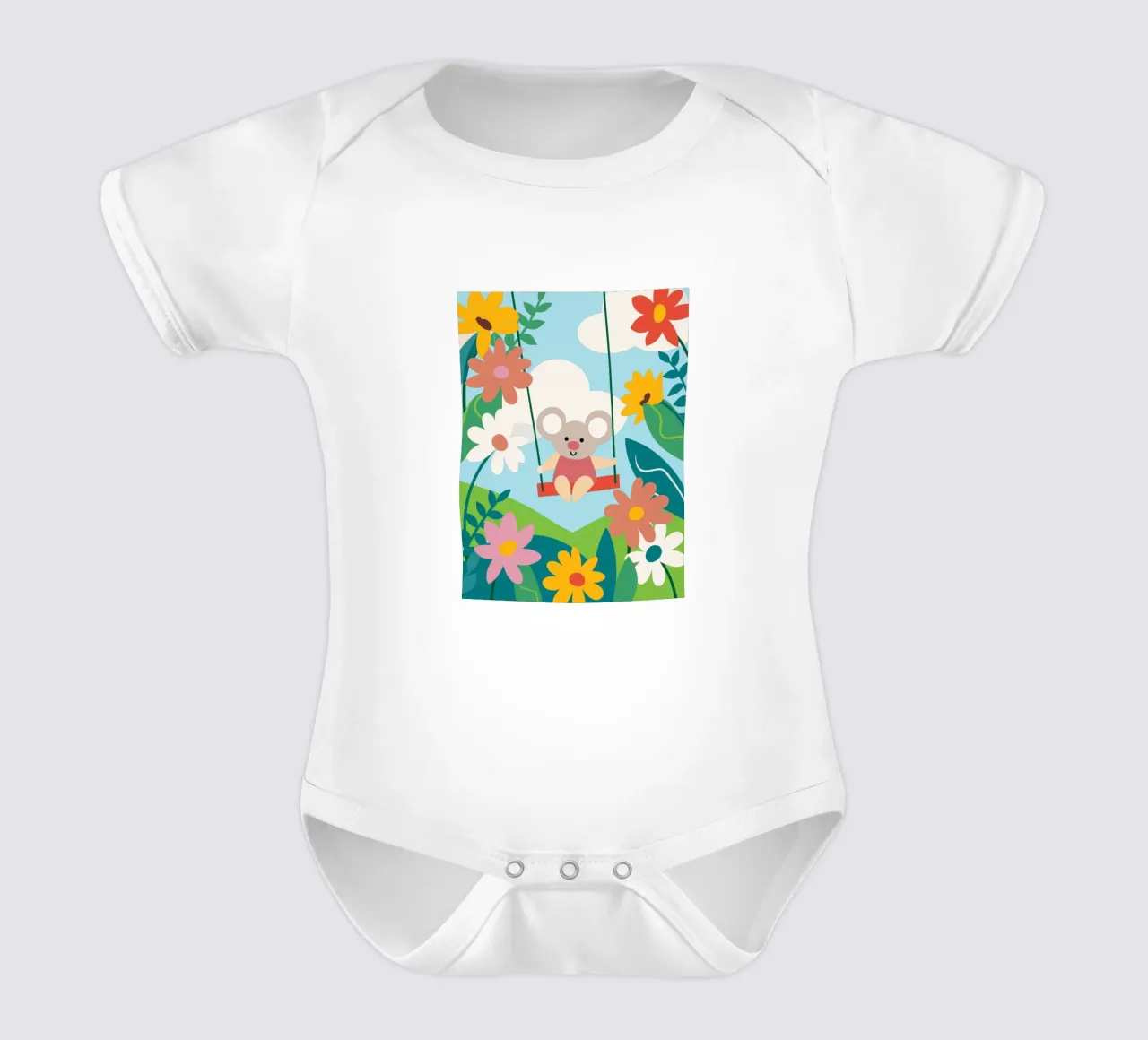 Koala e fiori body neonato maniche corte da CUTE ANIMALS