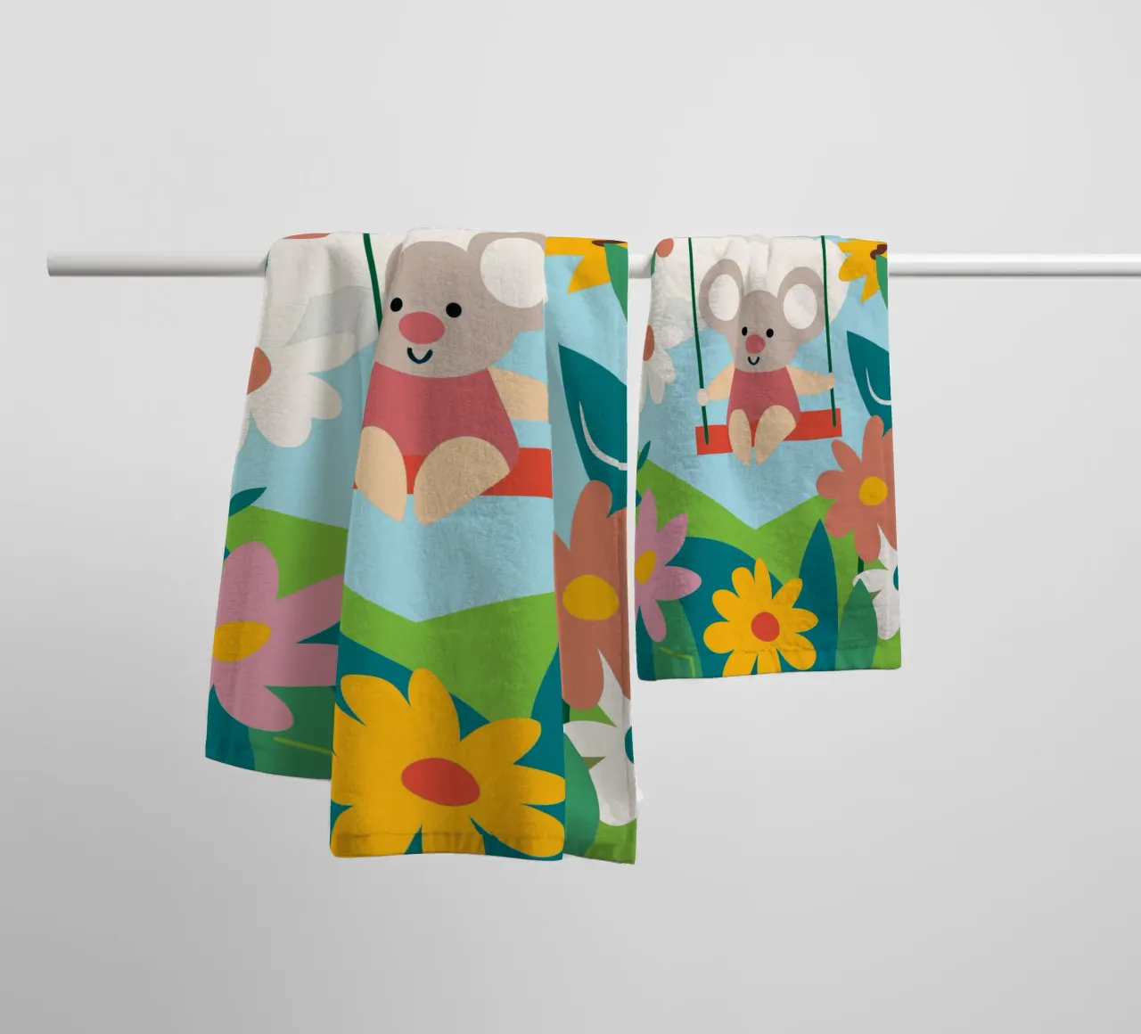Koala e fiori asciugamano da bagno da CUTE ANIMALS
