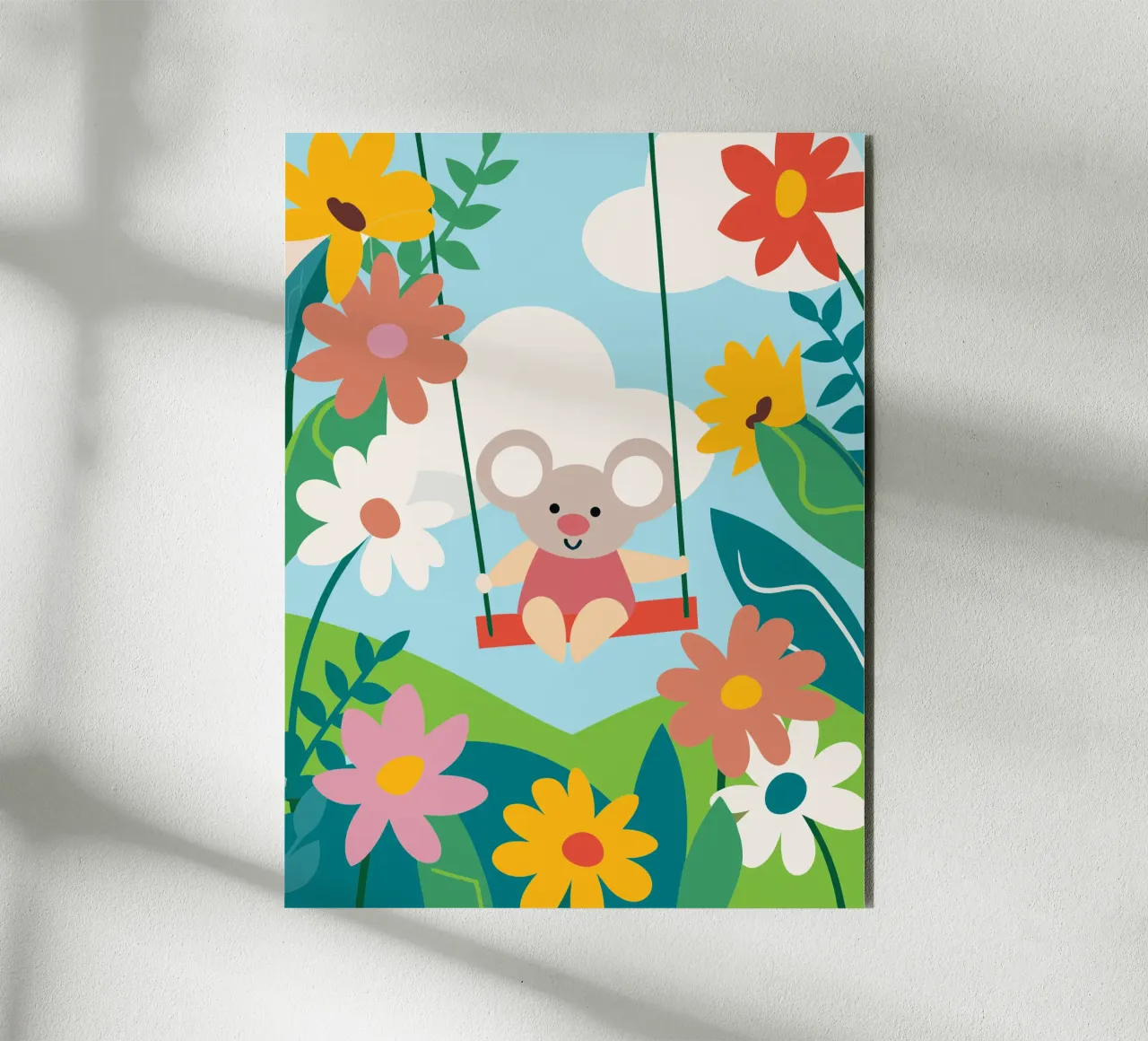 Koalas y flores aluminio dibond de CUTE ANIMALS