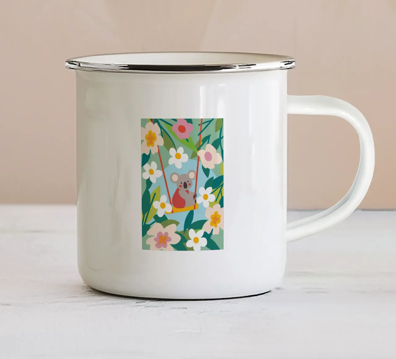 Koala e fiori tazza in smalto da CUTE ANIMALS