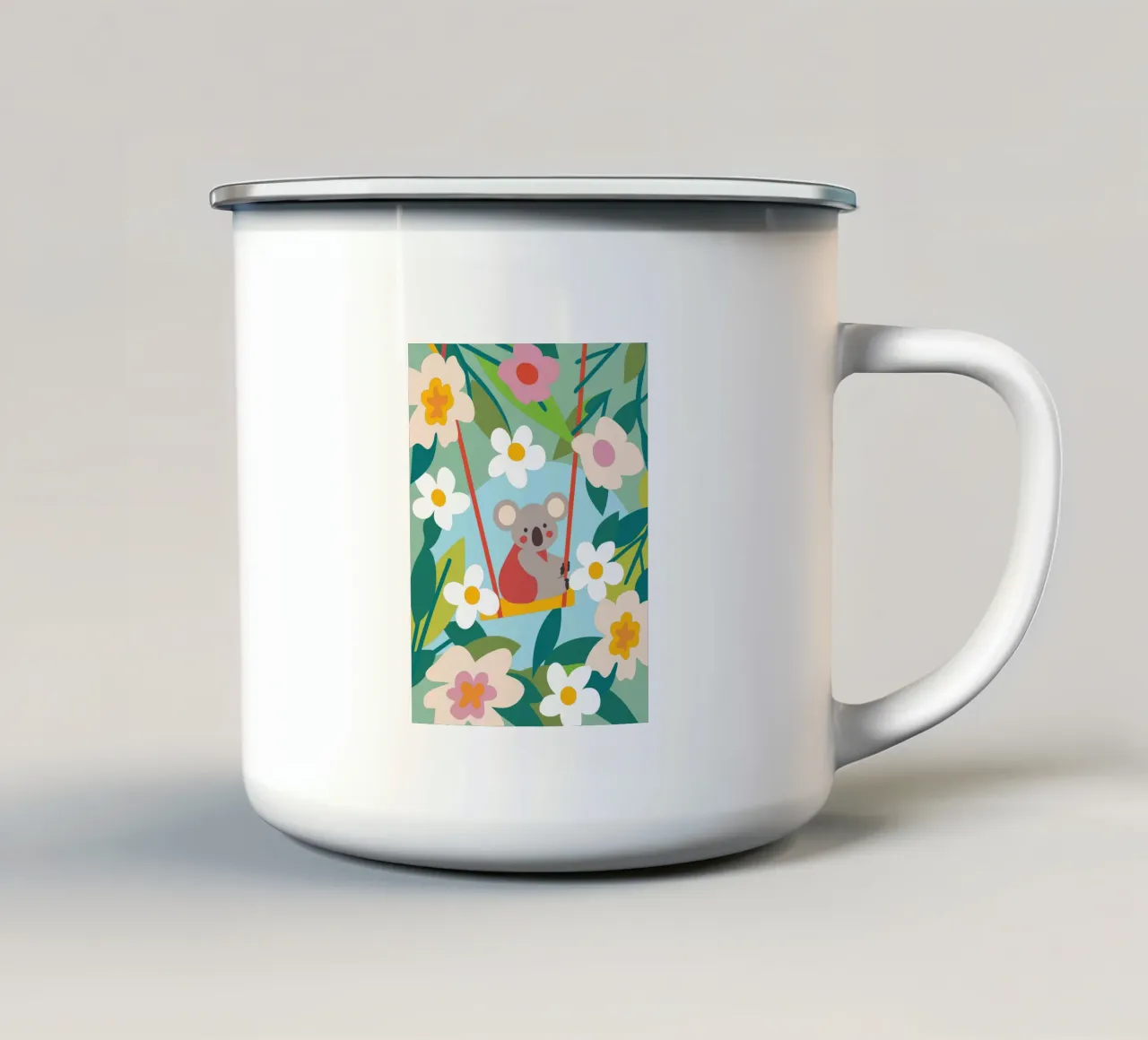 Koala e fiori tazza in smalto da CUTE ANIMALS