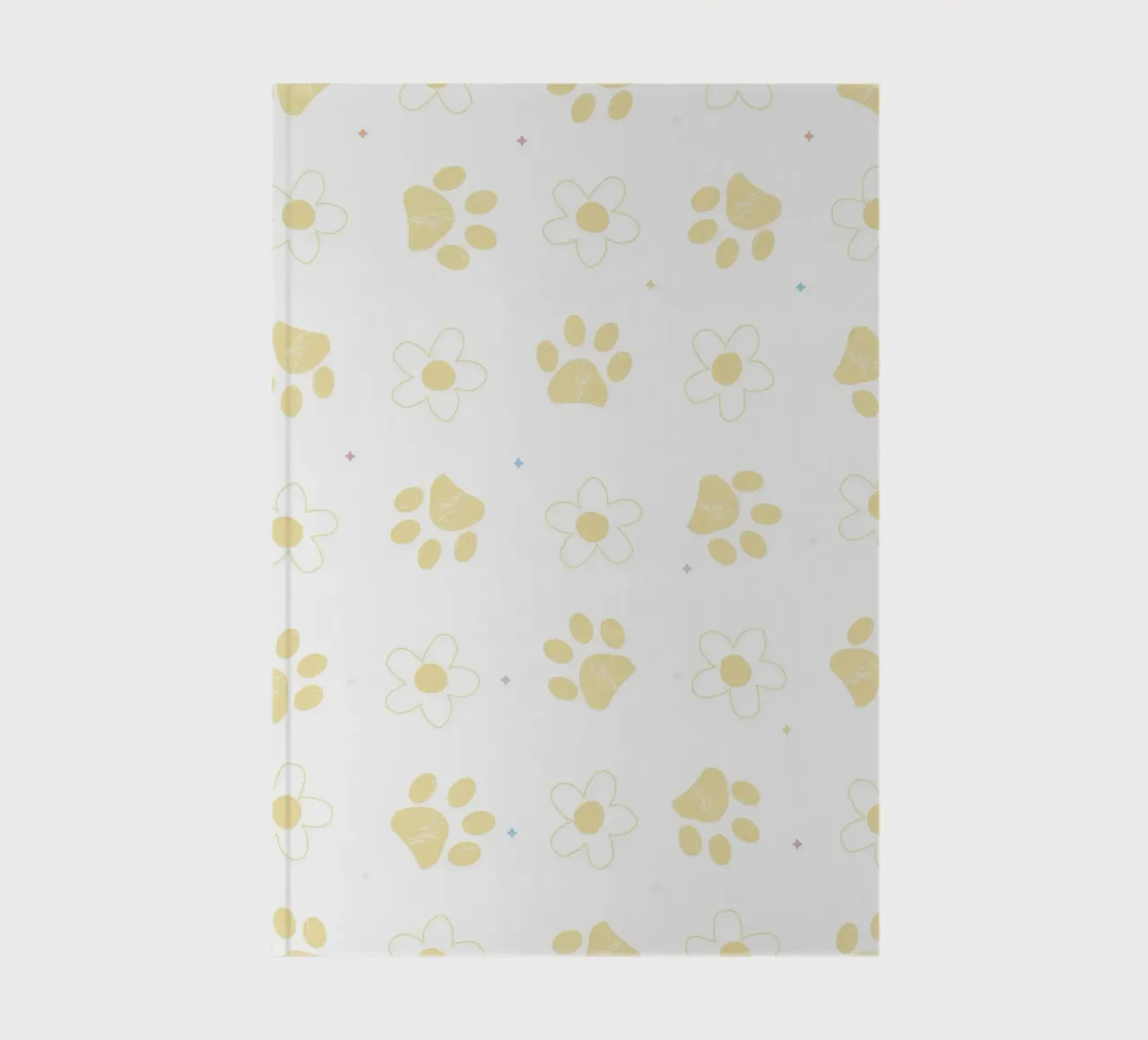 Daisies and paw prints with stars notebook by gulsengunel