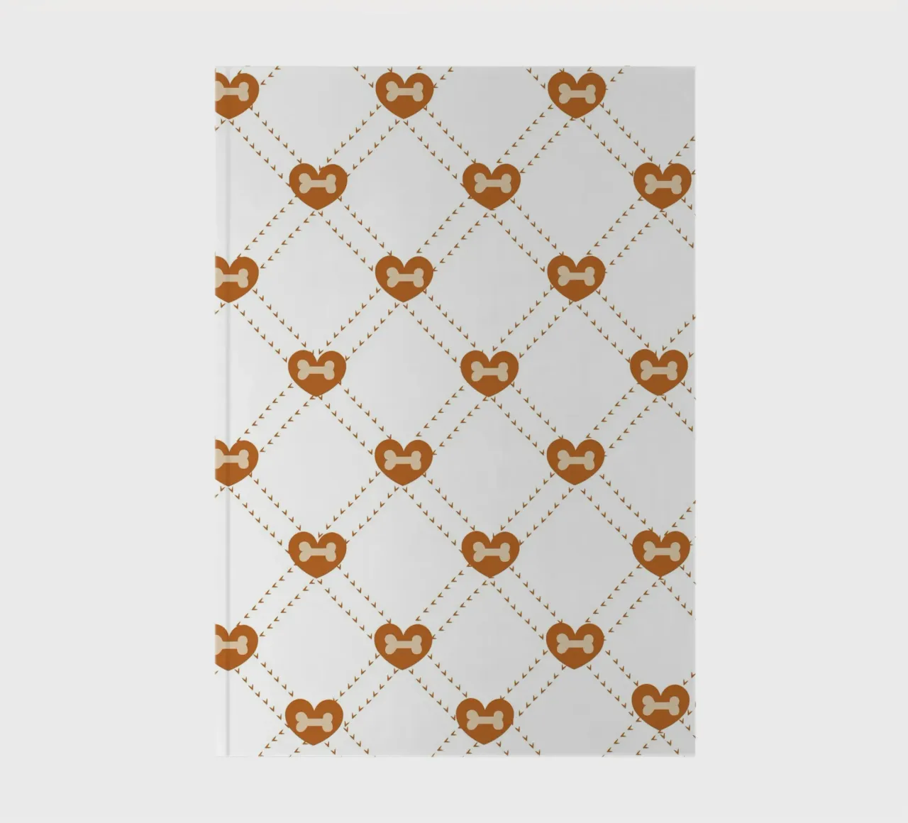 Plaid with bones and hearts pattern notebook by gulsengunel