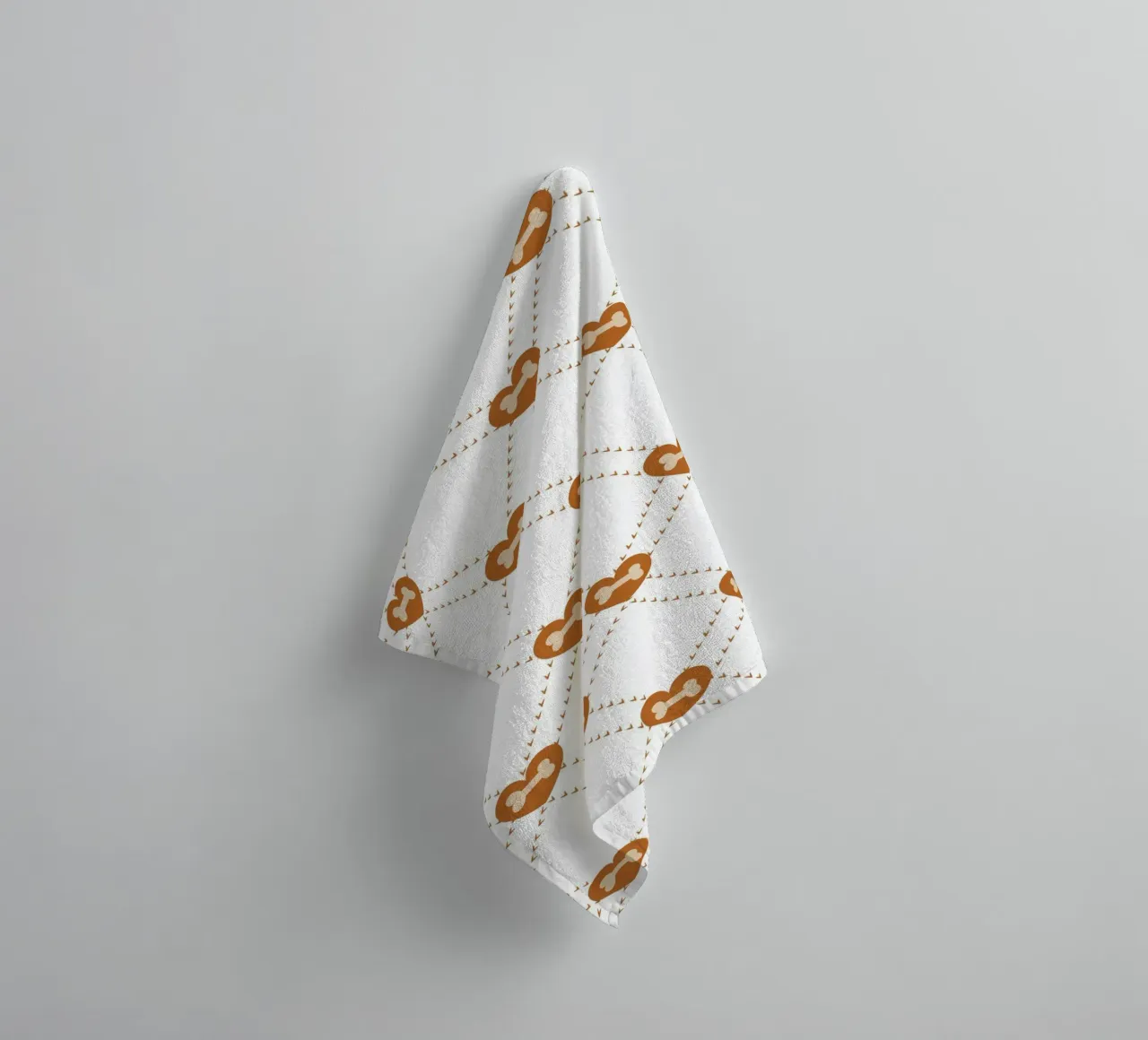 Plaid with bones and hearts pattern towel by gulsengunel