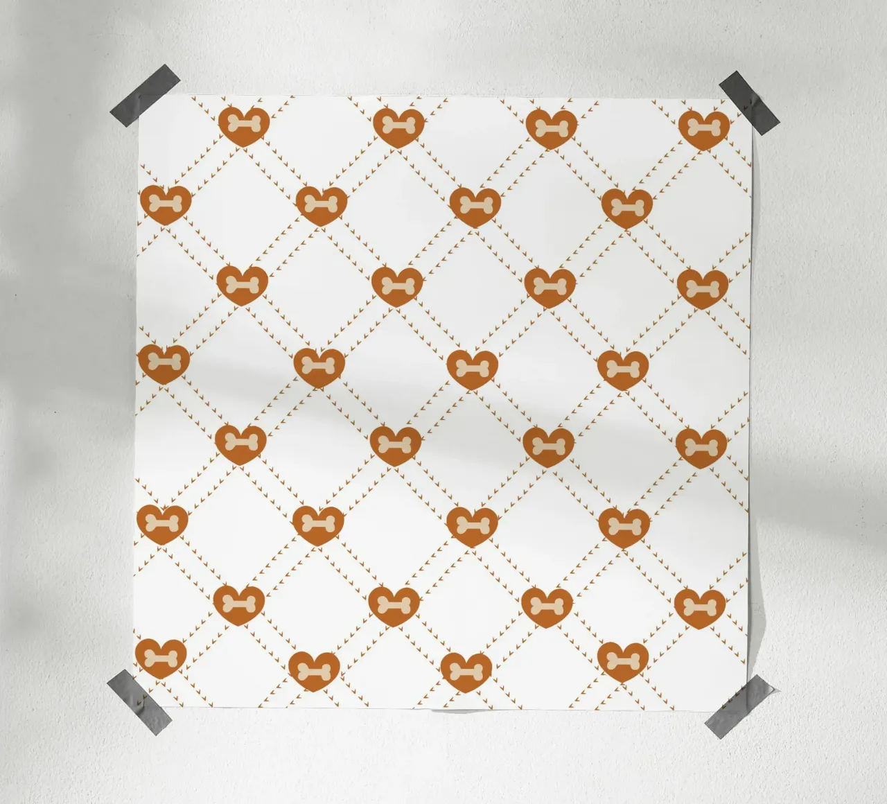 Plaid with bones and hearts pattern poster by gulsengunel