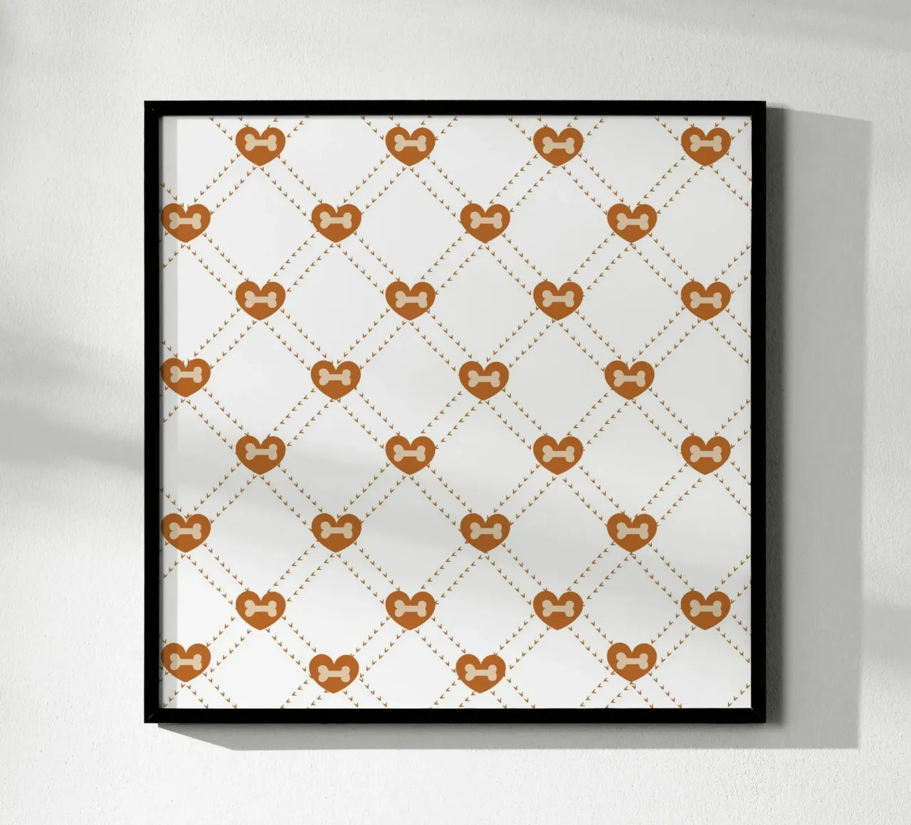 Plaid with bones and hearts pattern poster by gulsengunel