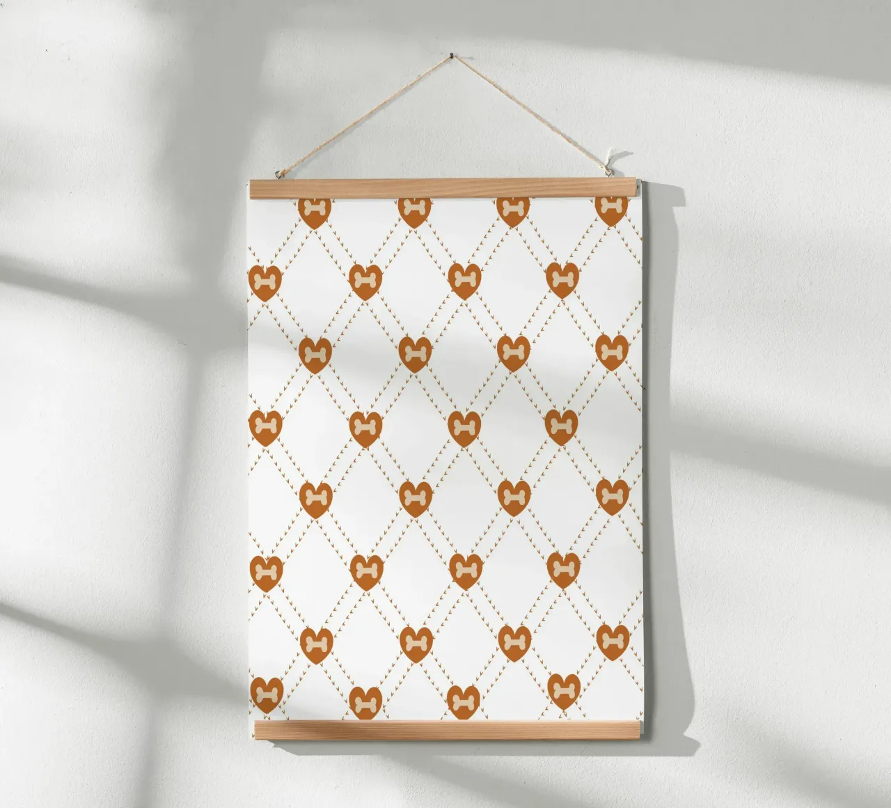 Plaid with bones and hearts pattern poster by gulsengunel