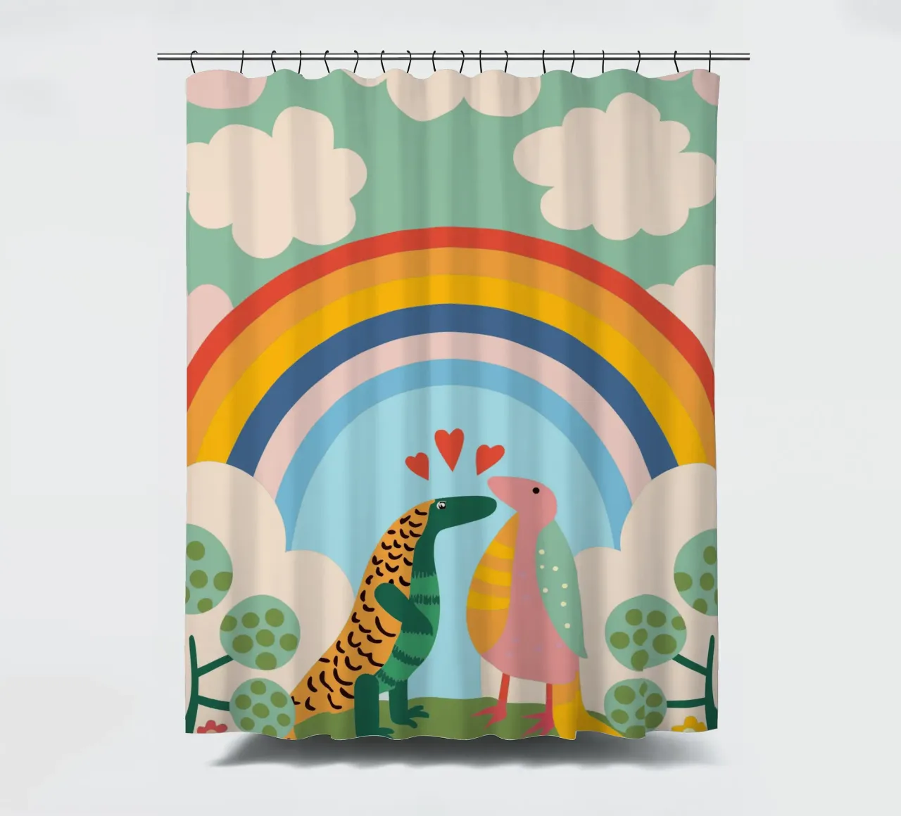 Due draghi di Komodo tenda da doccia da CUTE ANIMALS