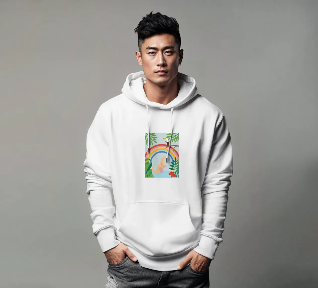 Draghi di Komodo e uccelli felpa con cappuccio da CUTE ANIMALS