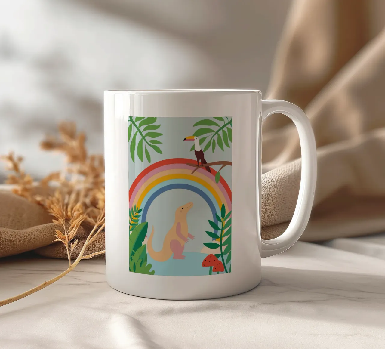 Draghi di Komodo e uccelli tazza in ceramica da CUTE ANIMALS