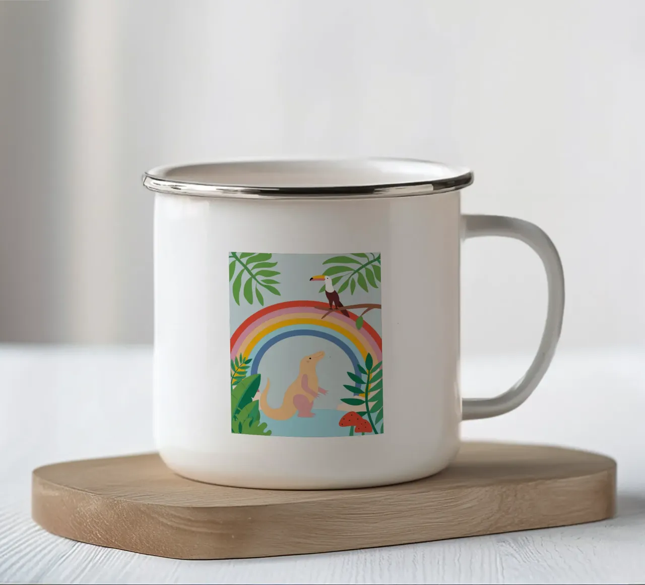 Draghi di Komodo e uccelli tazza in smalto da CUTE ANIMALS