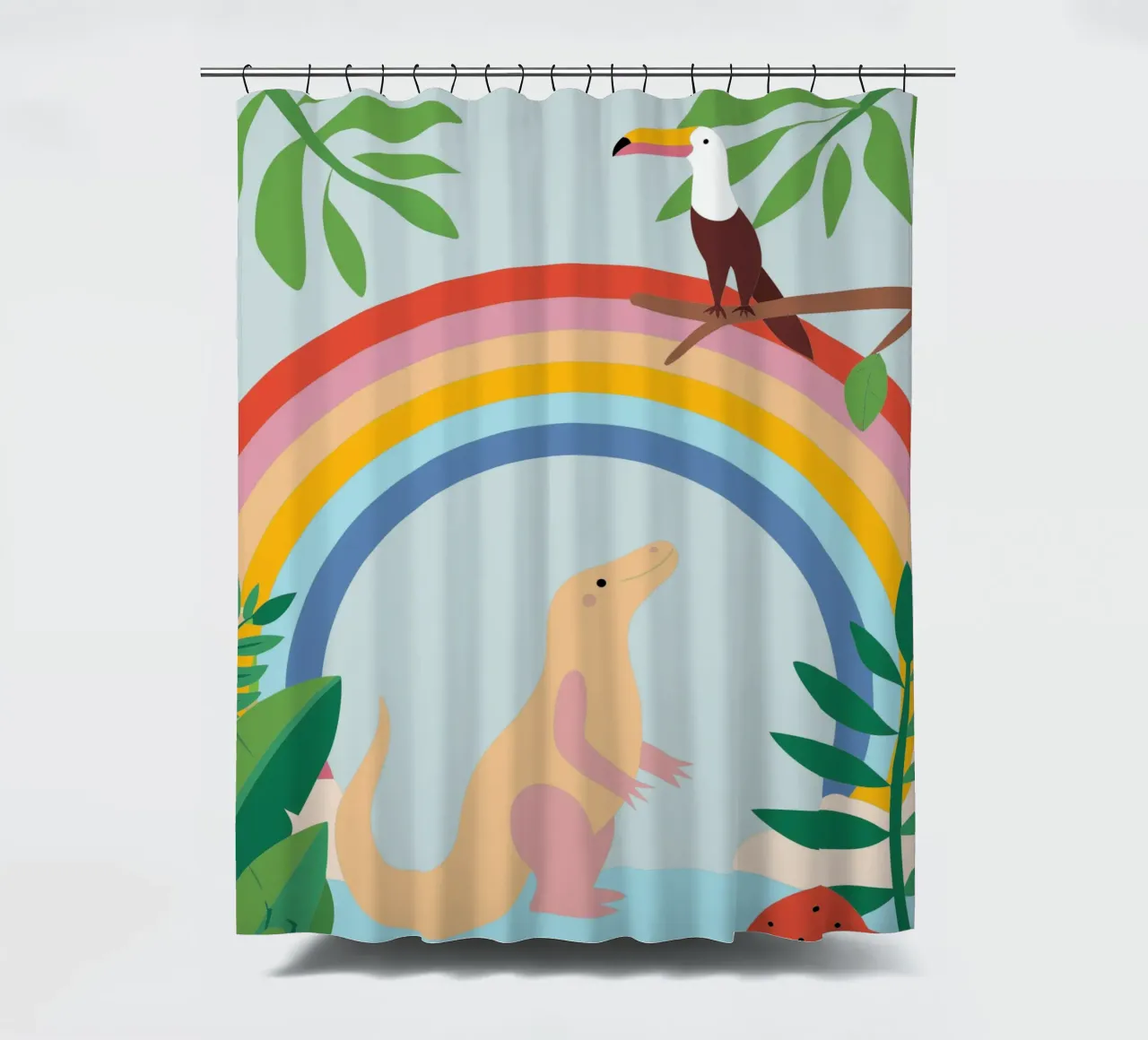 Draghi di Komodo e uccelli tenda da doccia da CUTE ANIMALS