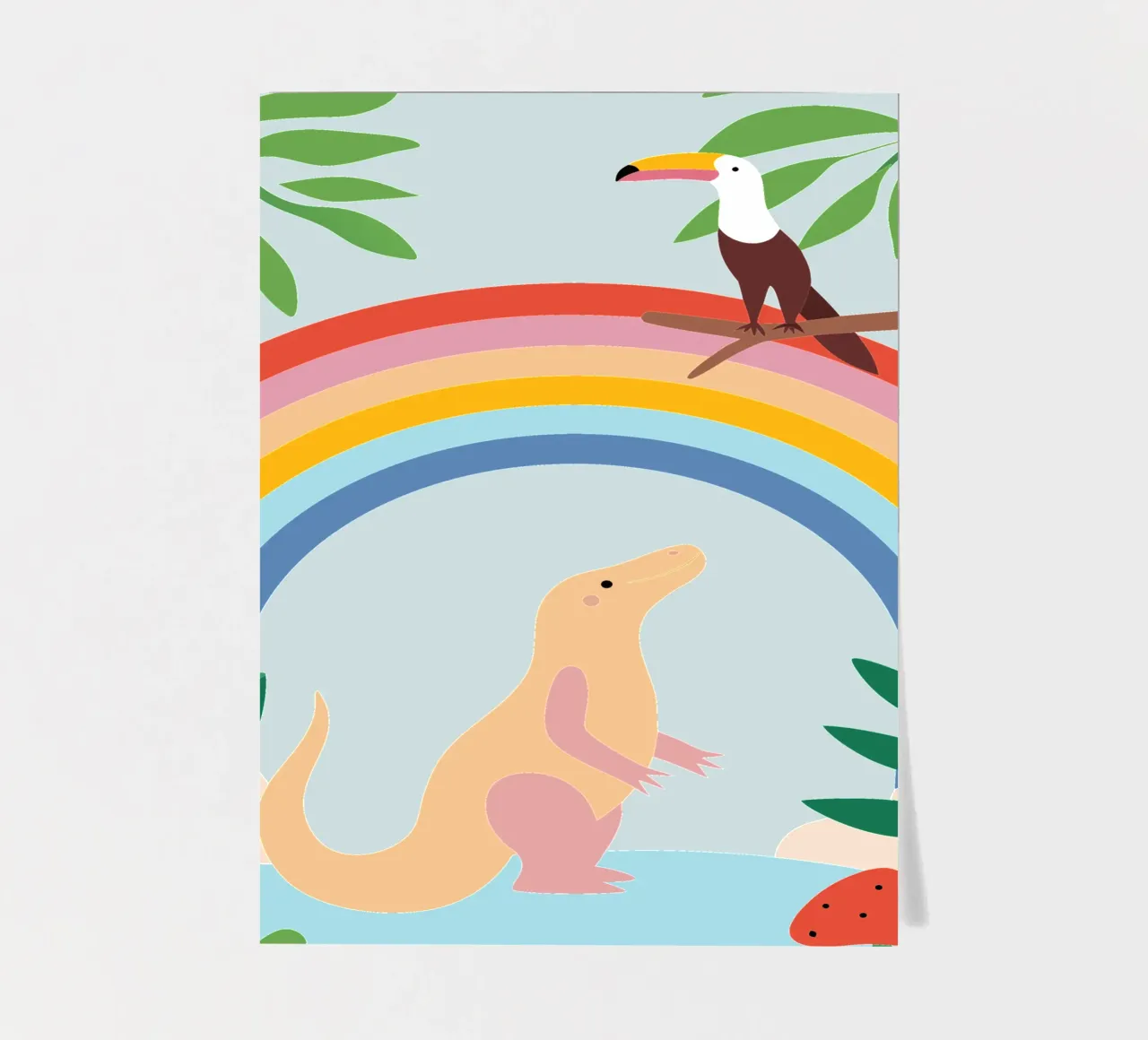 Draghi di Komodo e uccelli foglio adesivo da CUTE ANIMALS