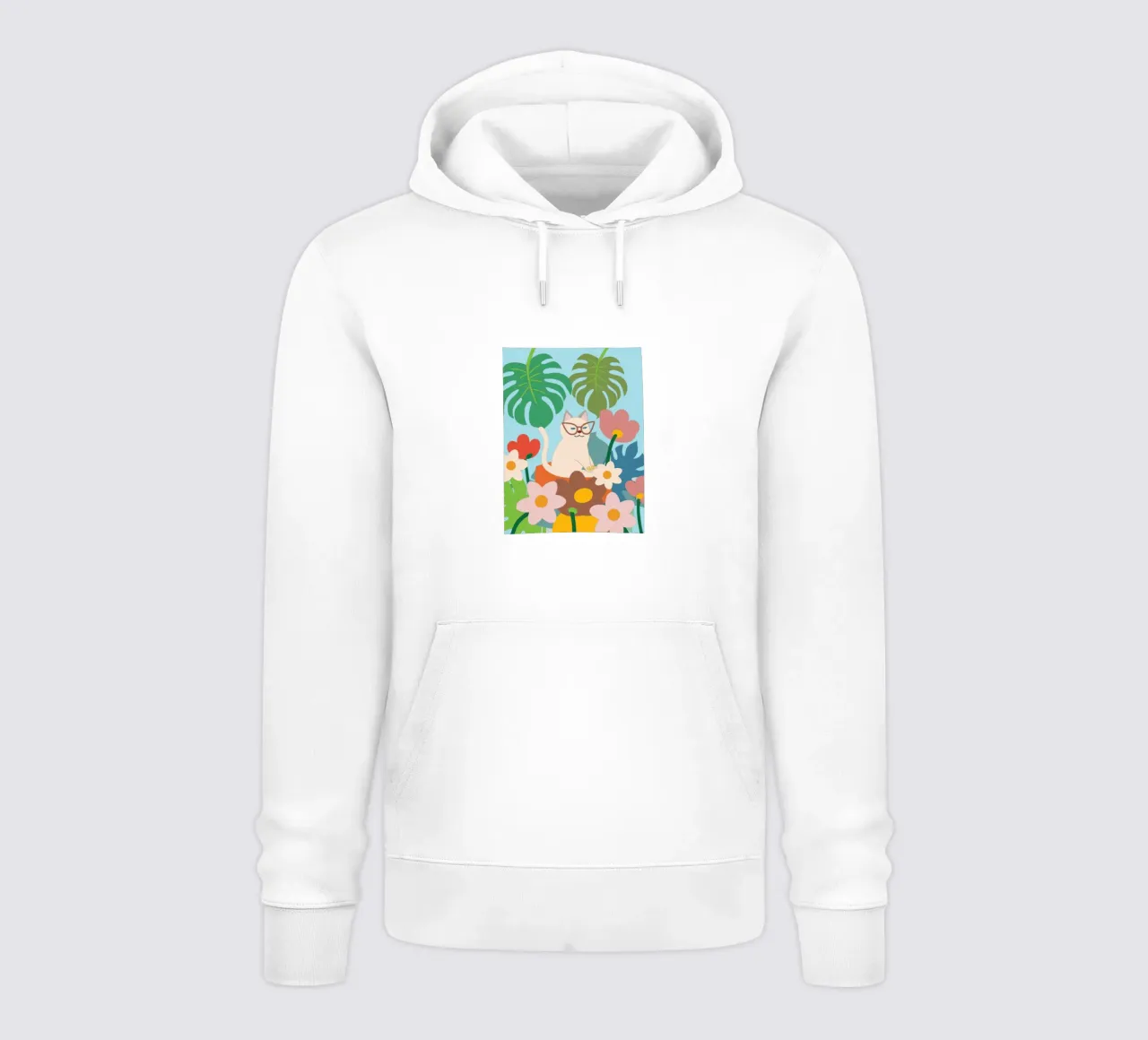 Gatti e fiori felpa con cappuccio da CUTE ANIMALS