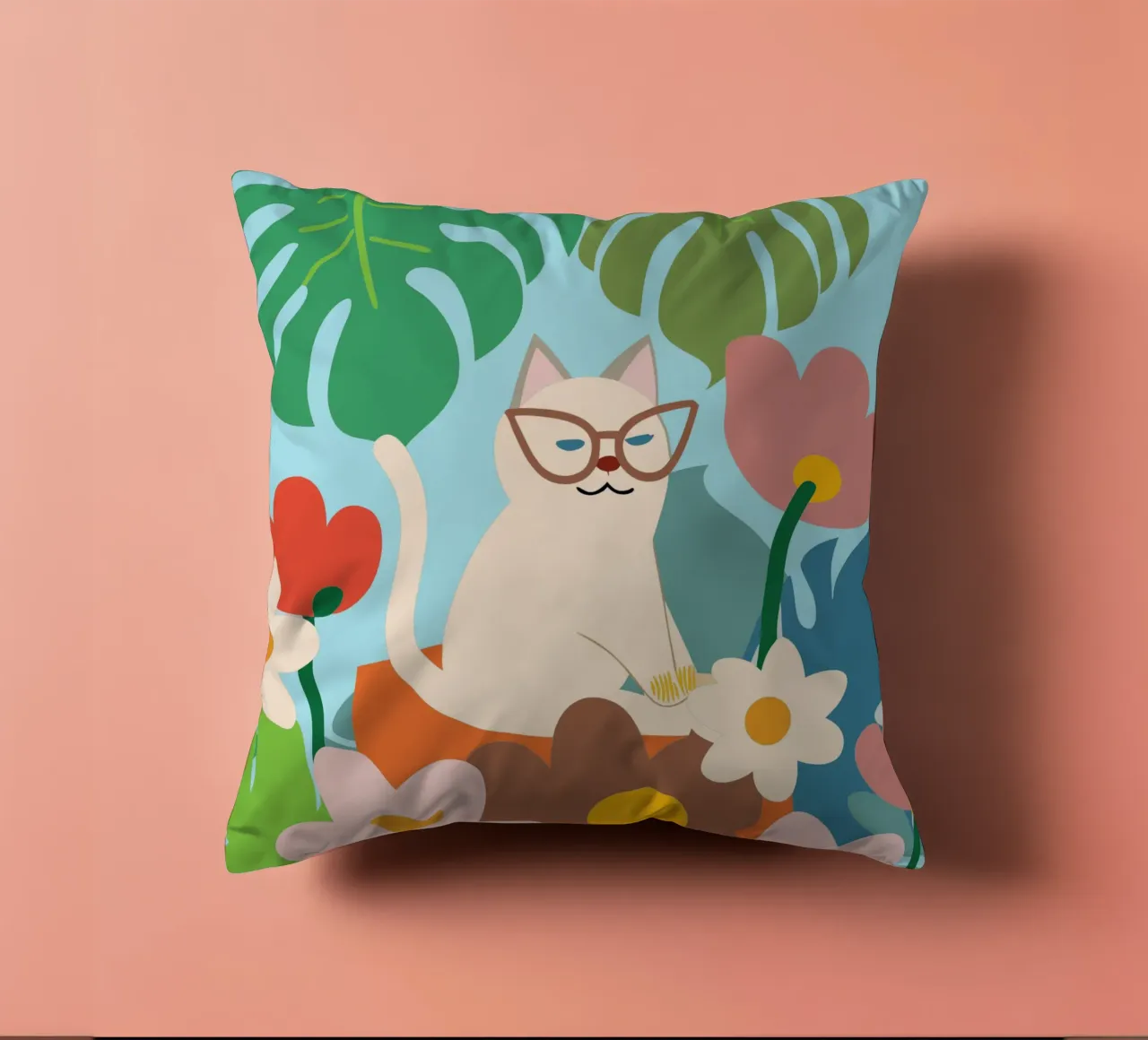 Gatti e fiori cuscino da CUTE ANIMALS