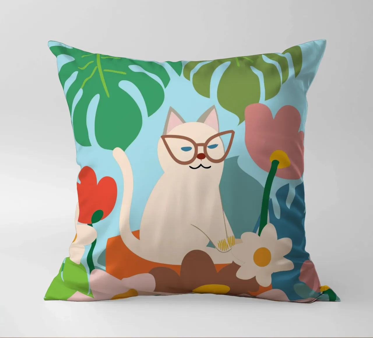 Gatti e fiori cuscino da CUTE ANIMALS