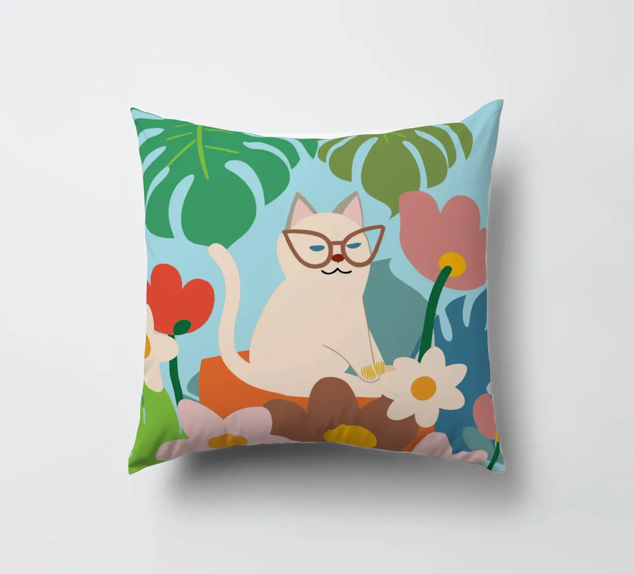 Gatti e fiori cuscino da CUTE ANIMALS