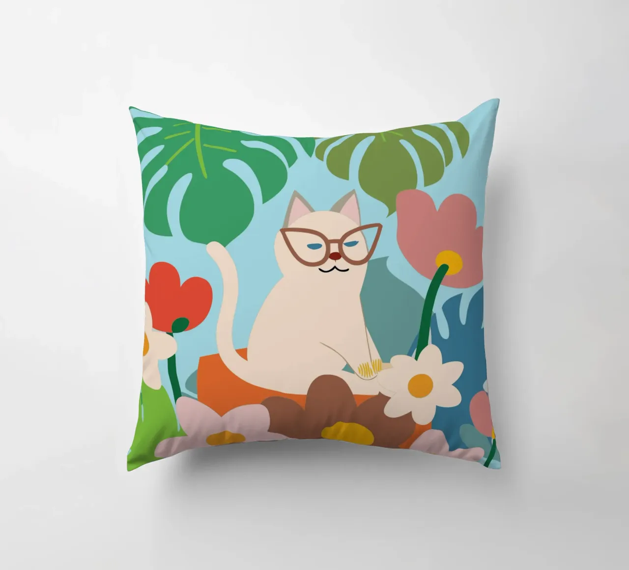 Gatti e fiori cuscino da CUTE ANIMALS