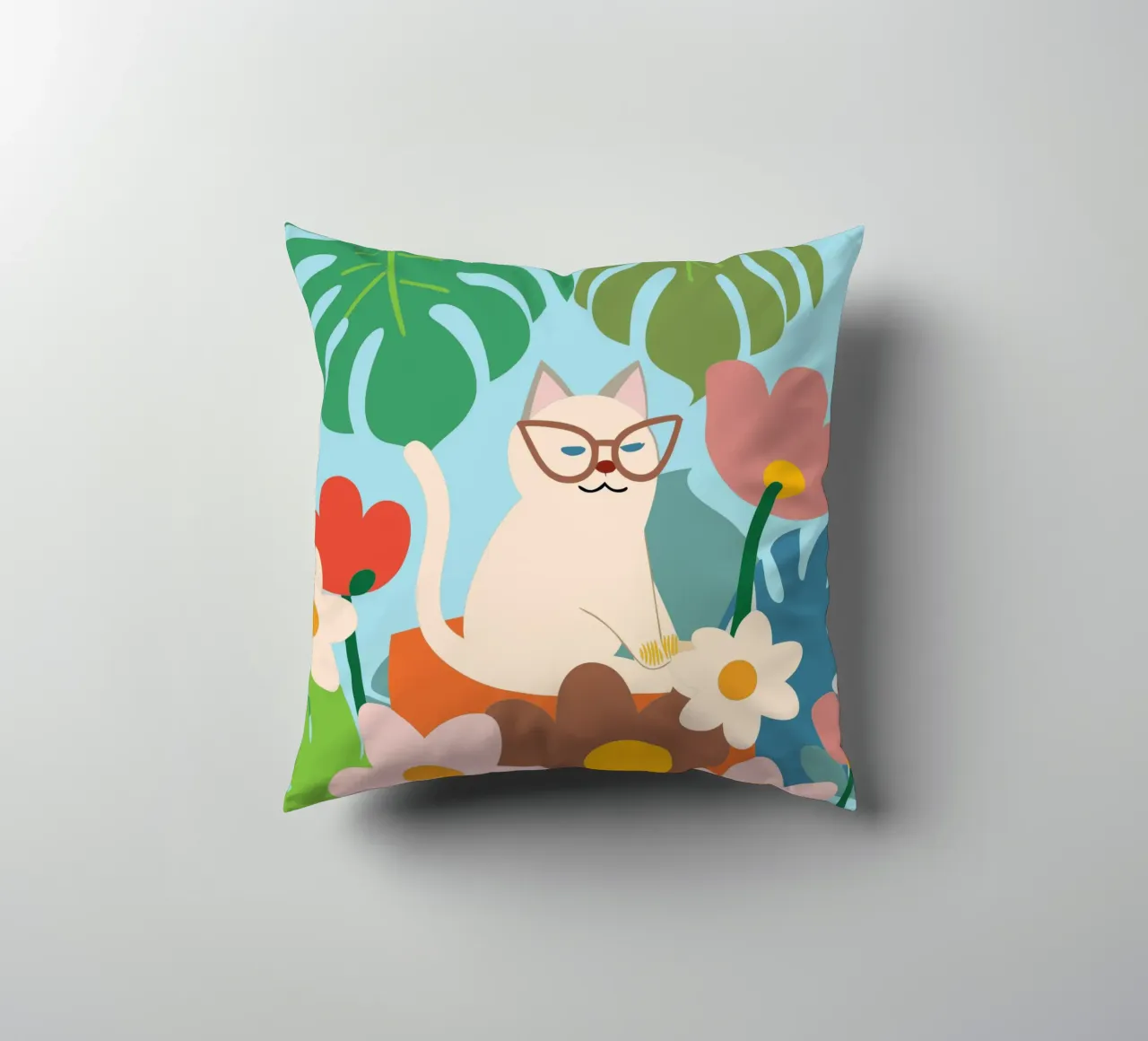 Gatti e fiori cuscino da CUTE ANIMALS
