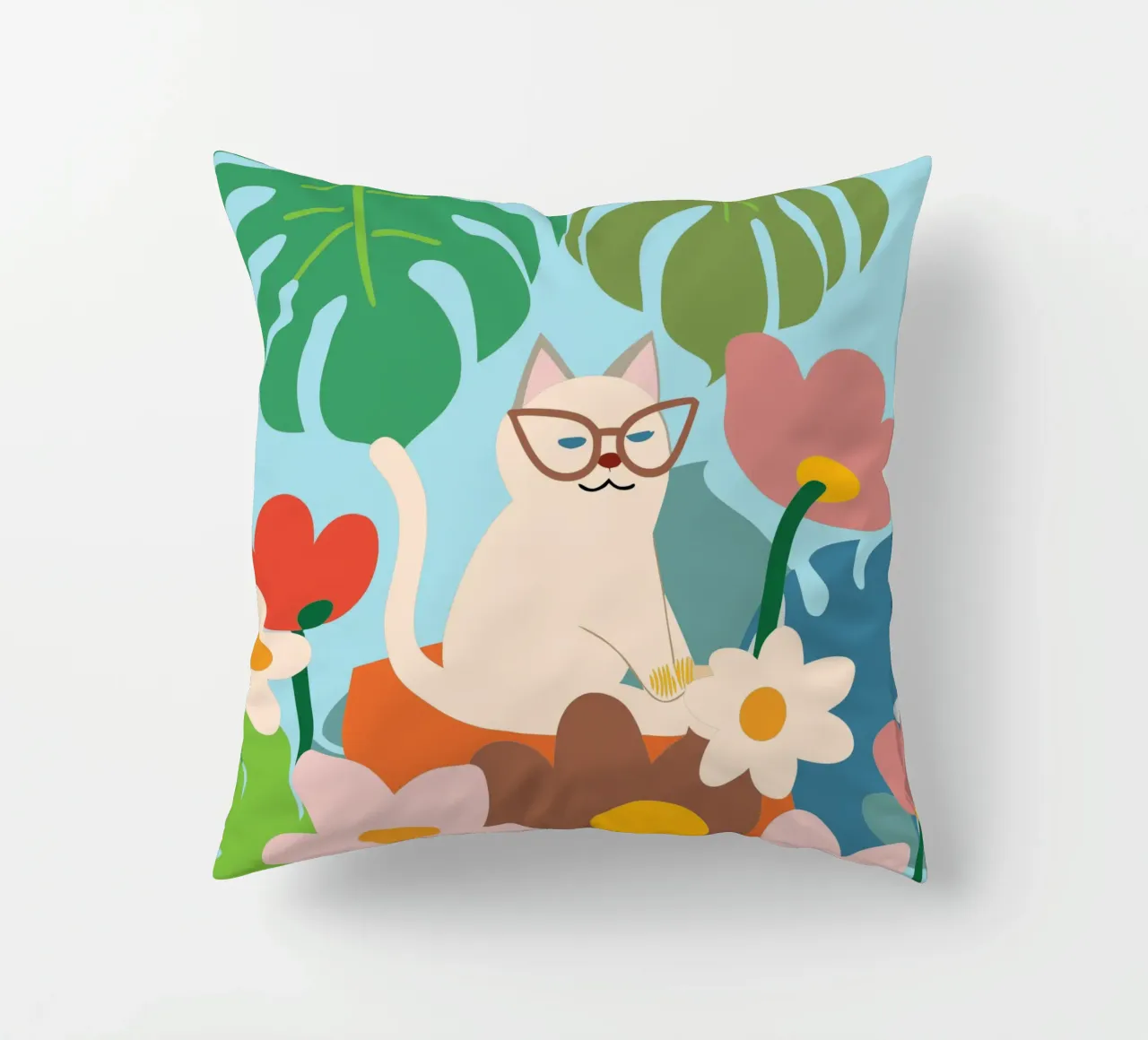 Gatti e fiori cuscino da CUTE ANIMALS