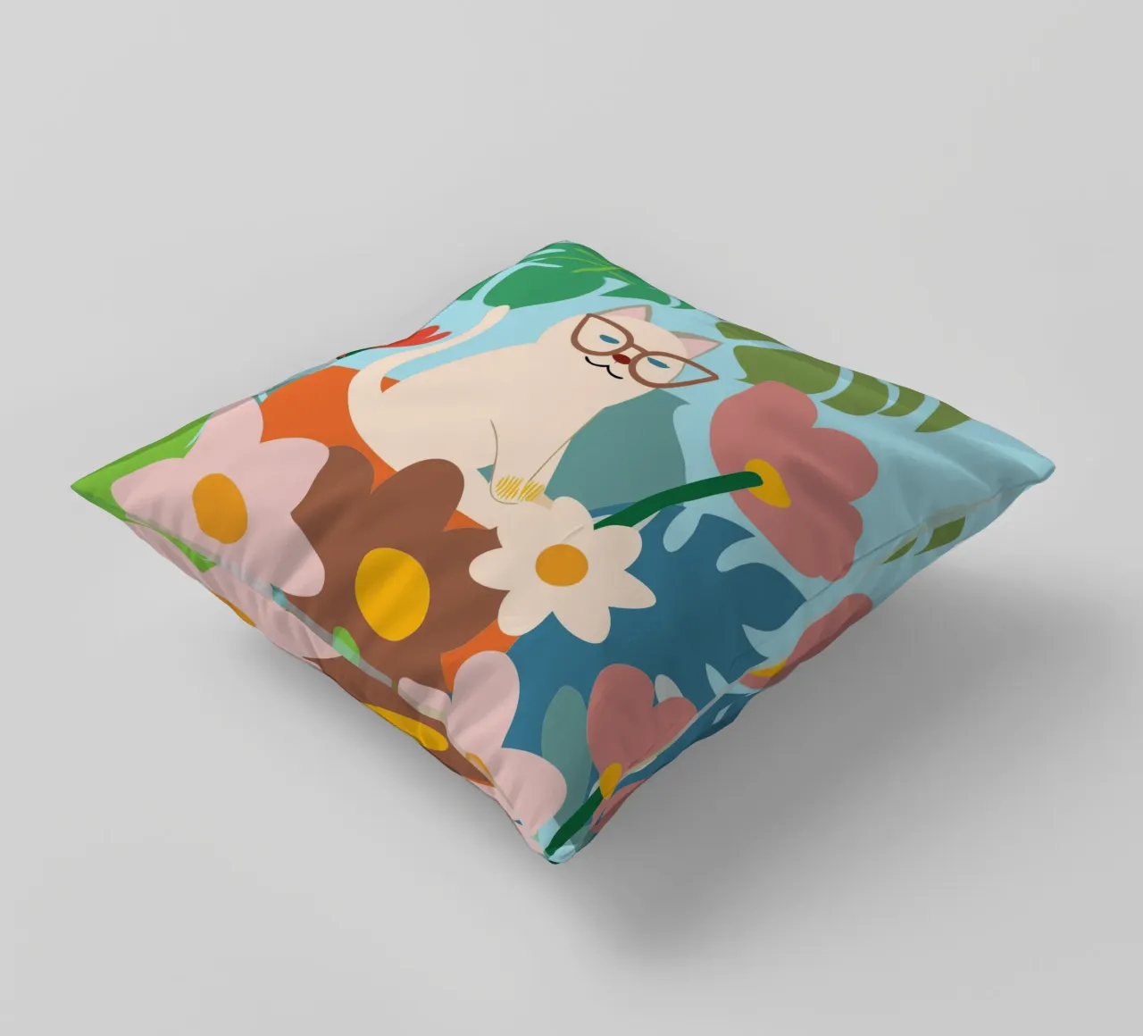 Gatti e fiori cuscino da CUTE ANIMALS