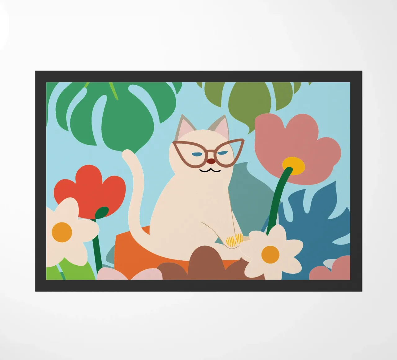 Gatti e fiori zerbino da CUTE ANIMALS