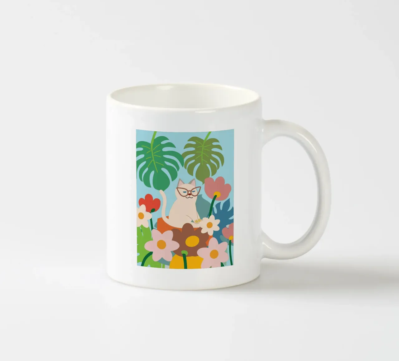 Gatti e fiori tazza in ceramica da CUTE ANIMALS
