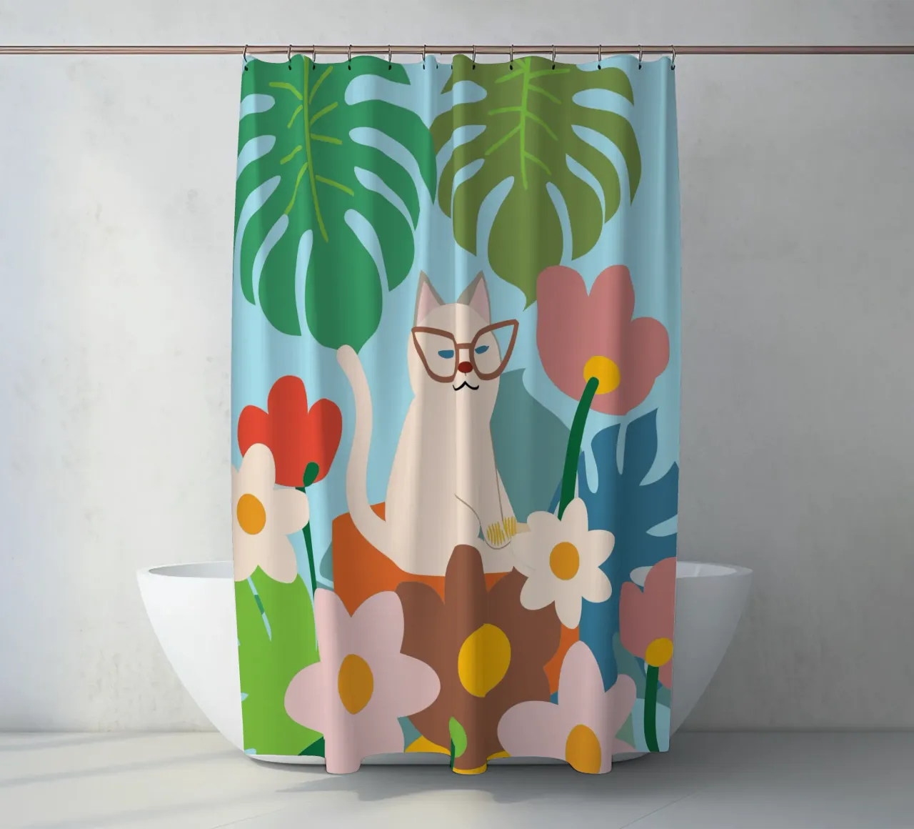 Gatti e fiori tenda da doccia da CUTE ANIMALS