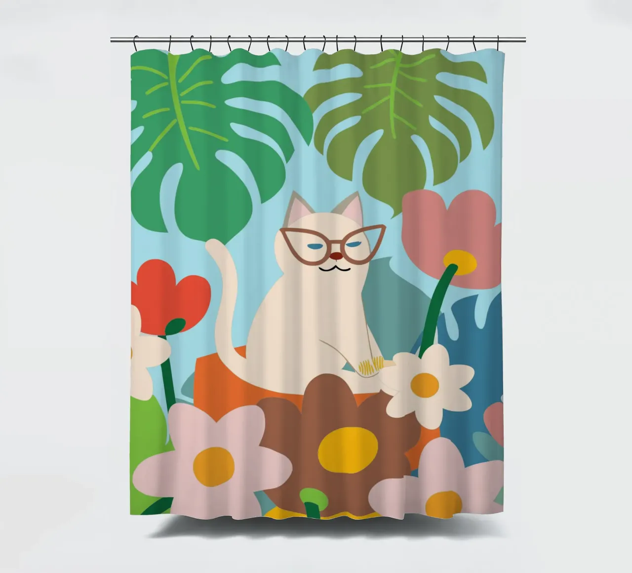 Gatti e fiori tenda da doccia da CUTE ANIMALS