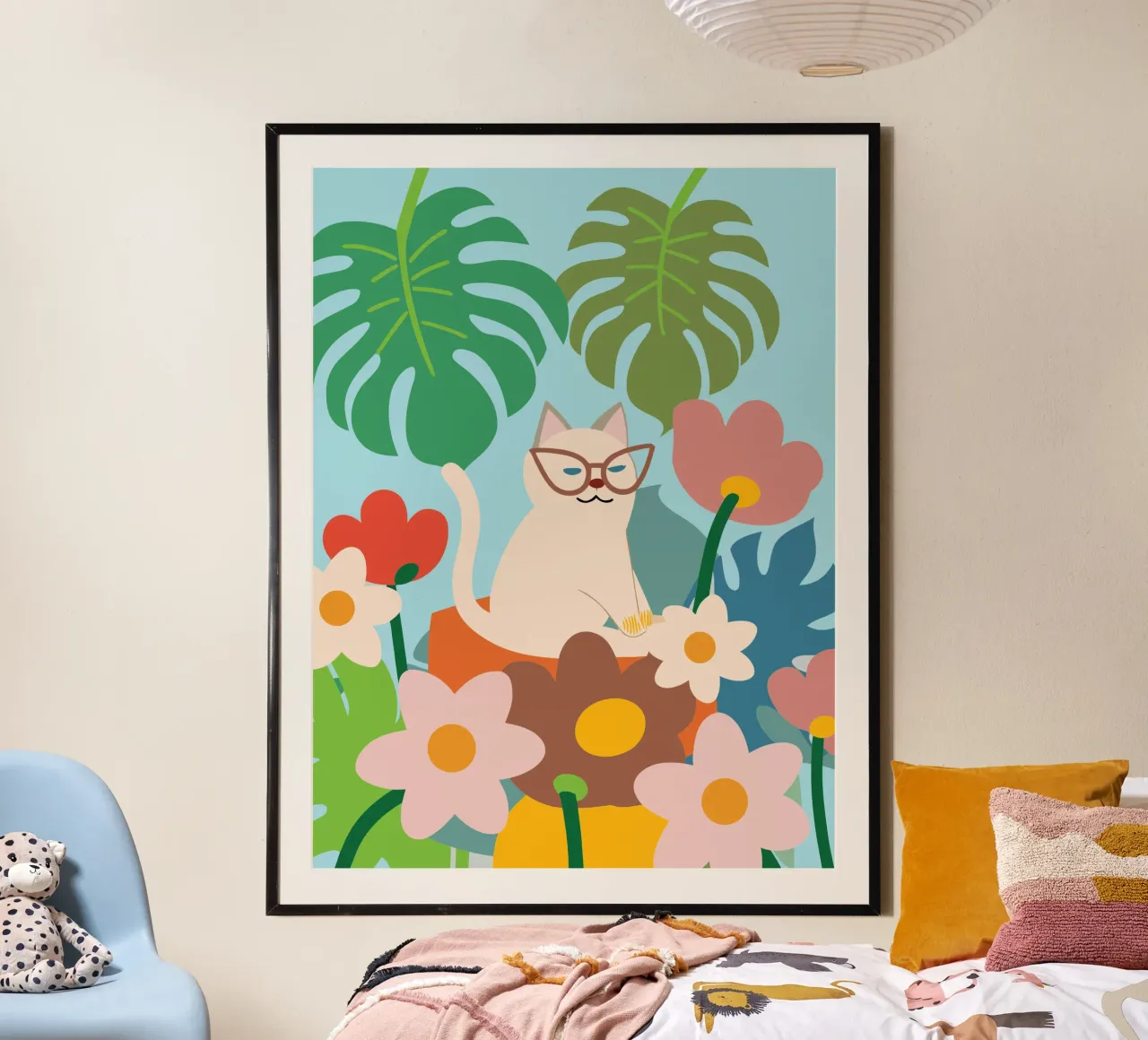 Gatti e fiori poster da CUTE ANIMALS