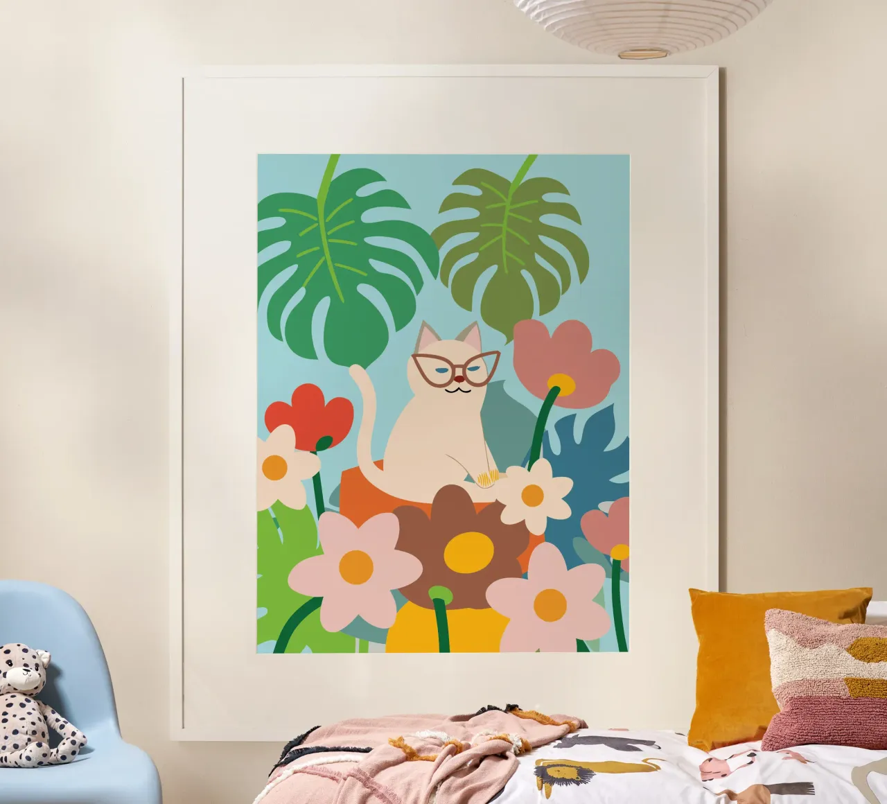 Gatti e fiori poster da CUTE ANIMALS