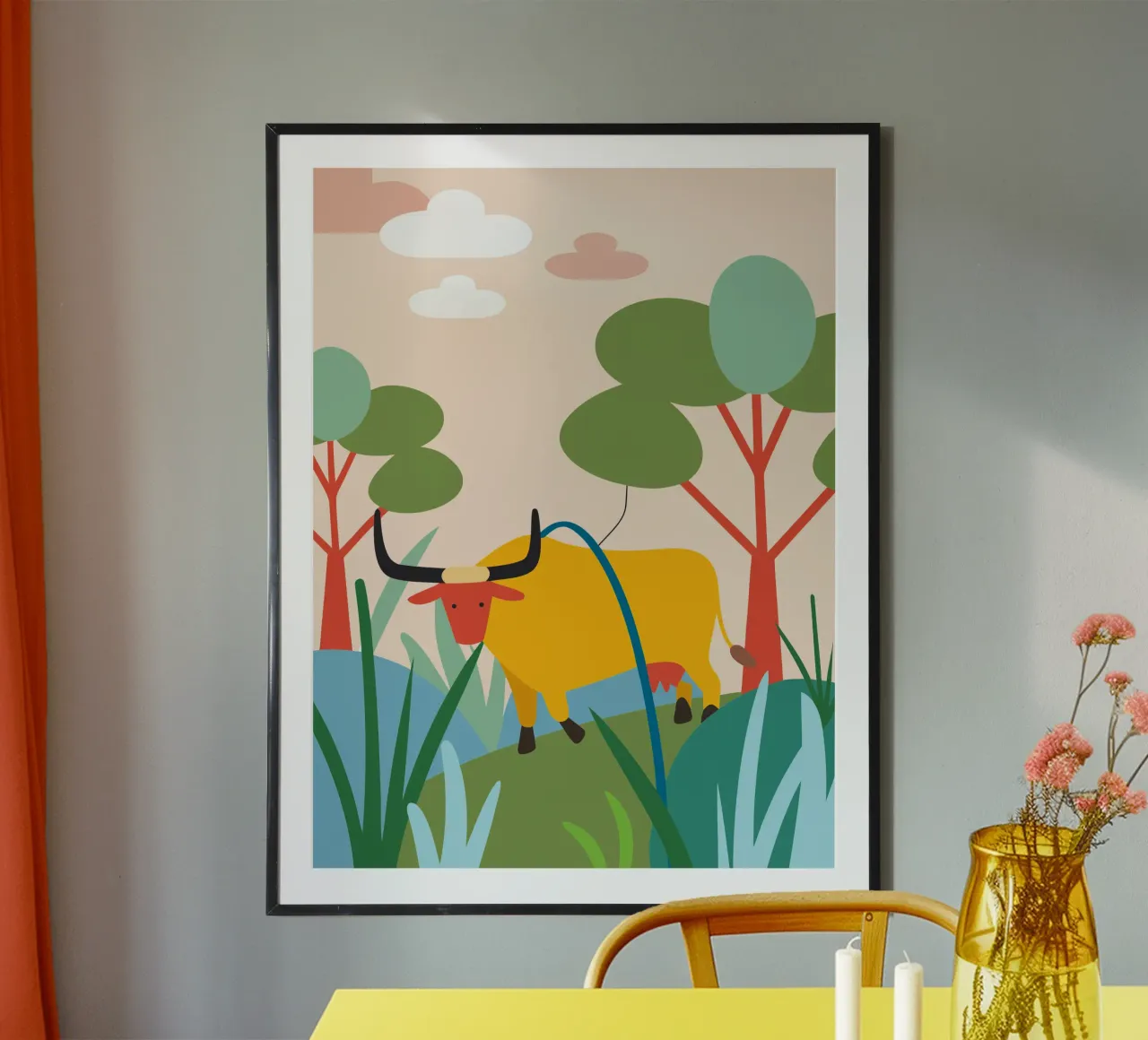 Bufalo tra i fiori poster da CUTE ANIMALS