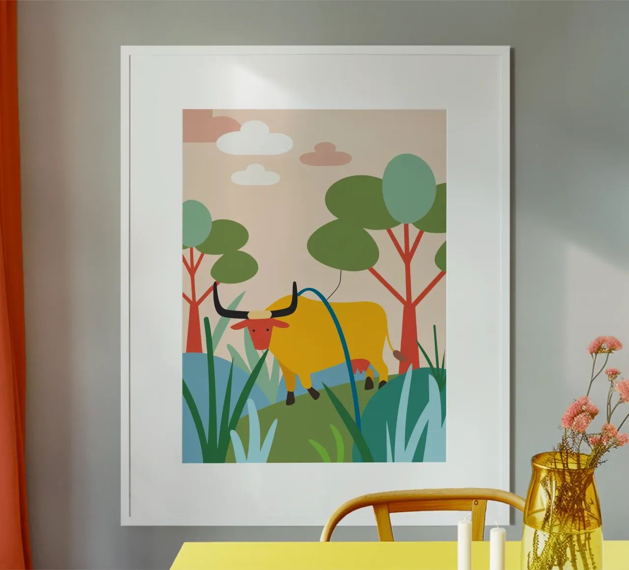 Bufalo tra i fiori poster da CUTE ANIMALS